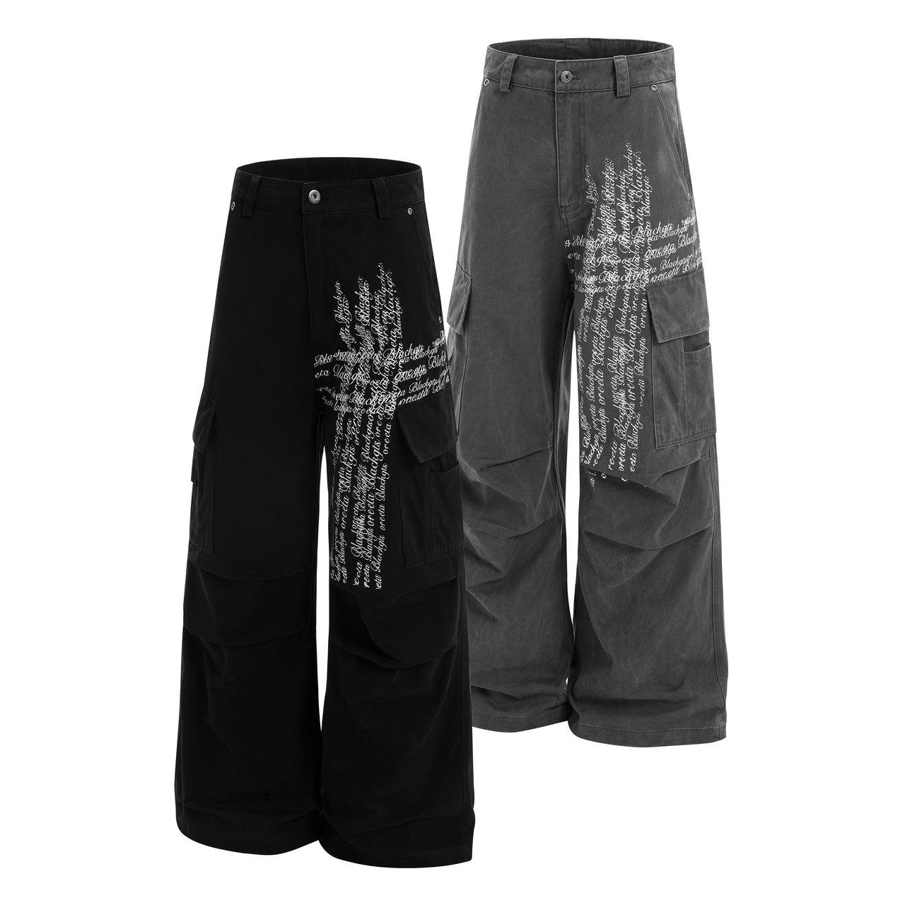 Omirad Cross Lettering Cargo Pants
