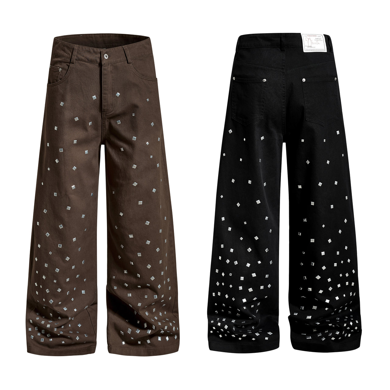 Omirad Stud Detail Wide-Leg Pants