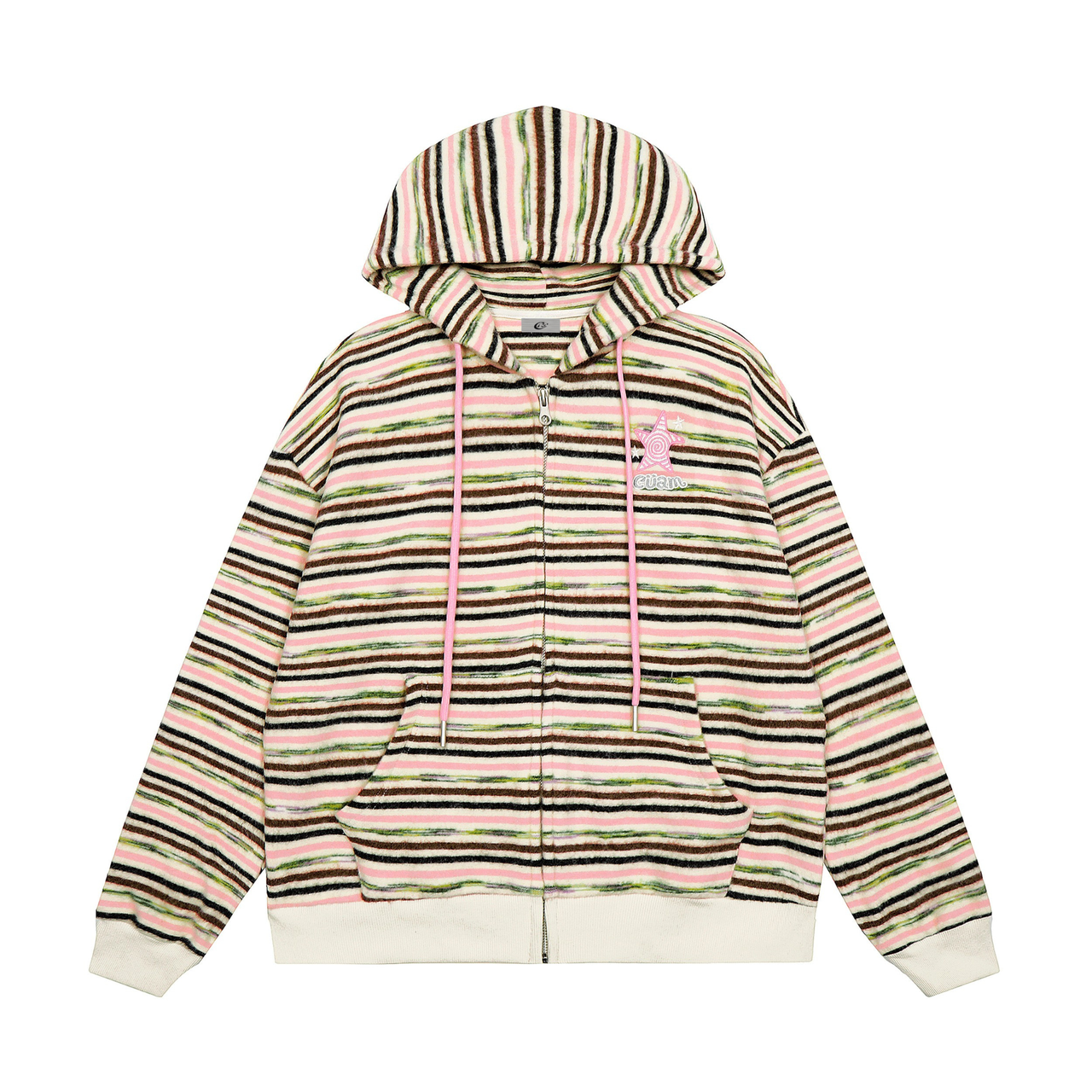 Omirad Striped Knit Zip Hoodie