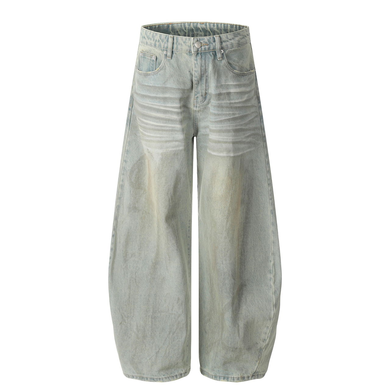 Omirad Washed Panel Wide-Leg Jeans
