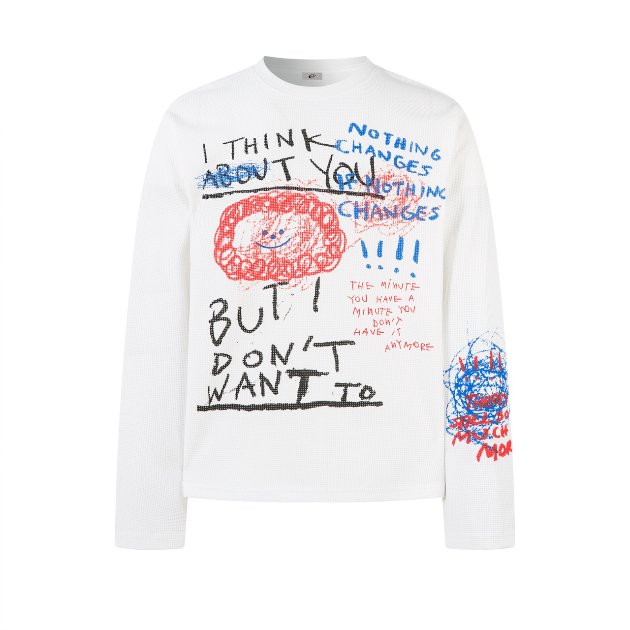 Omirad Hand-Drawn Scribble Graphic Long Sleeve Tee