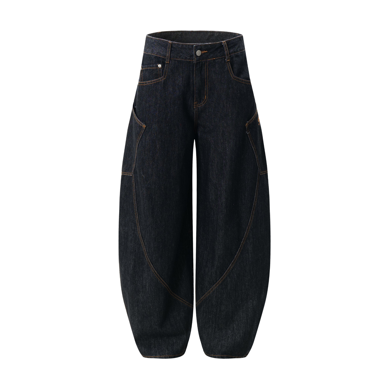 Omirad Dark Wash Curved Balloon Denim