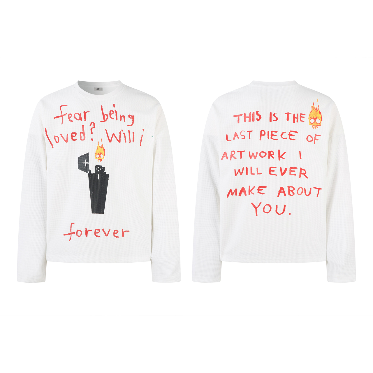Omirad Flame Doodle Emotional Graphic Long Sleeve Tee