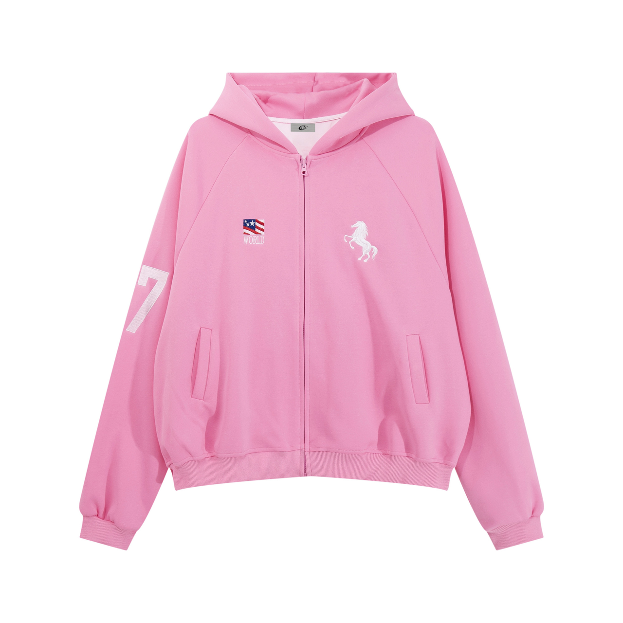 Omirad Pastel Unicorn Varsity Zip Hoodie