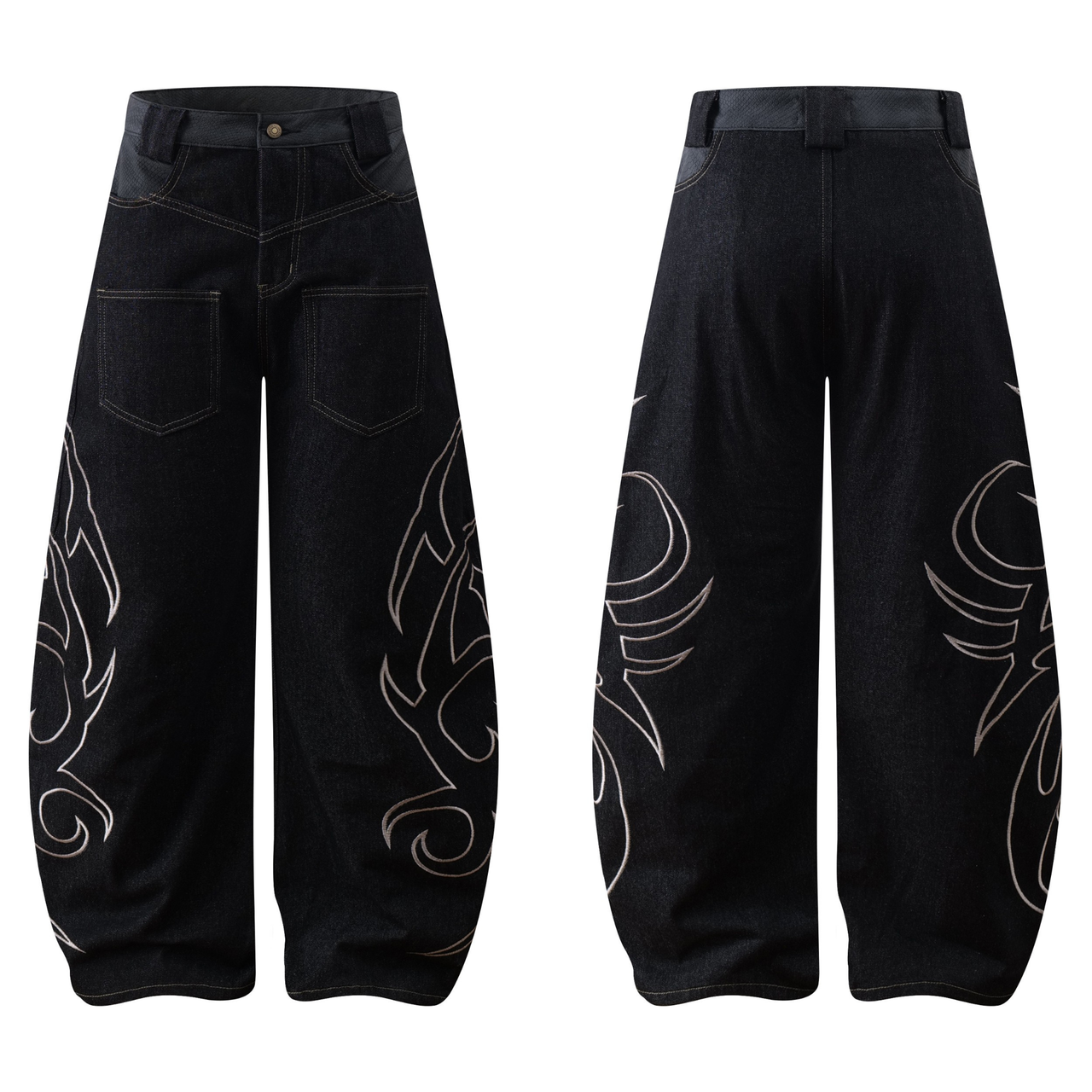 Omirad Tribal Embroidered Balloon Jeans