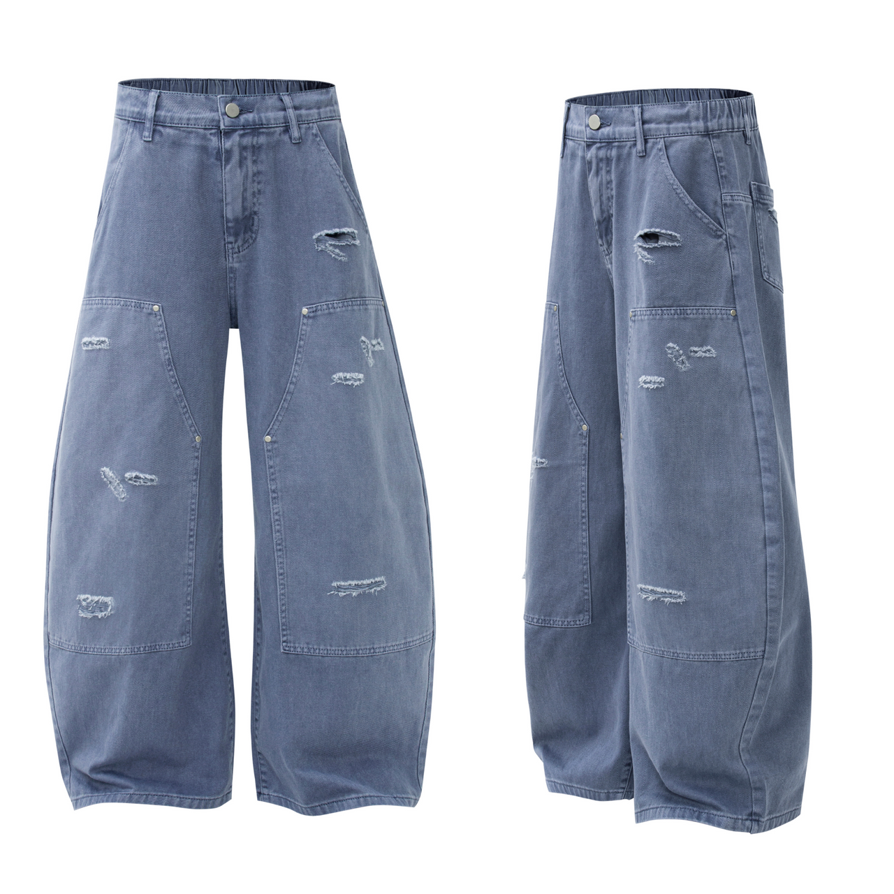 American Vintage Distressed Patchwork Jeans