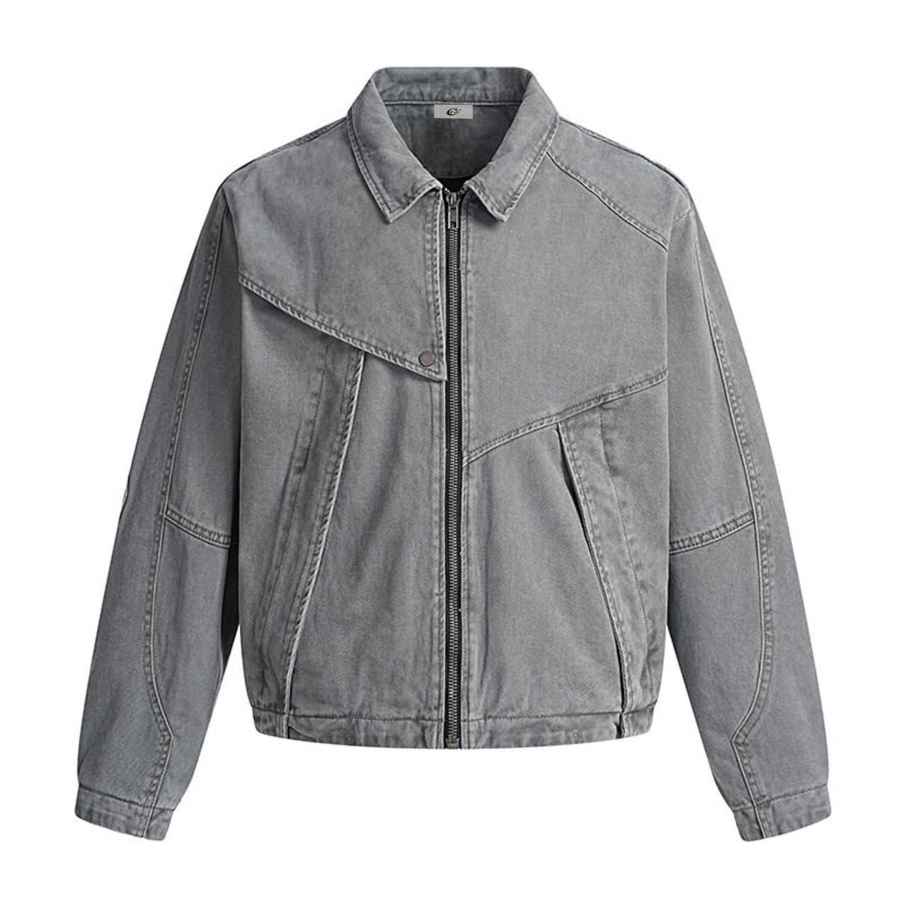 Omirad Asymmetric Panel Washed Cotton Jacket