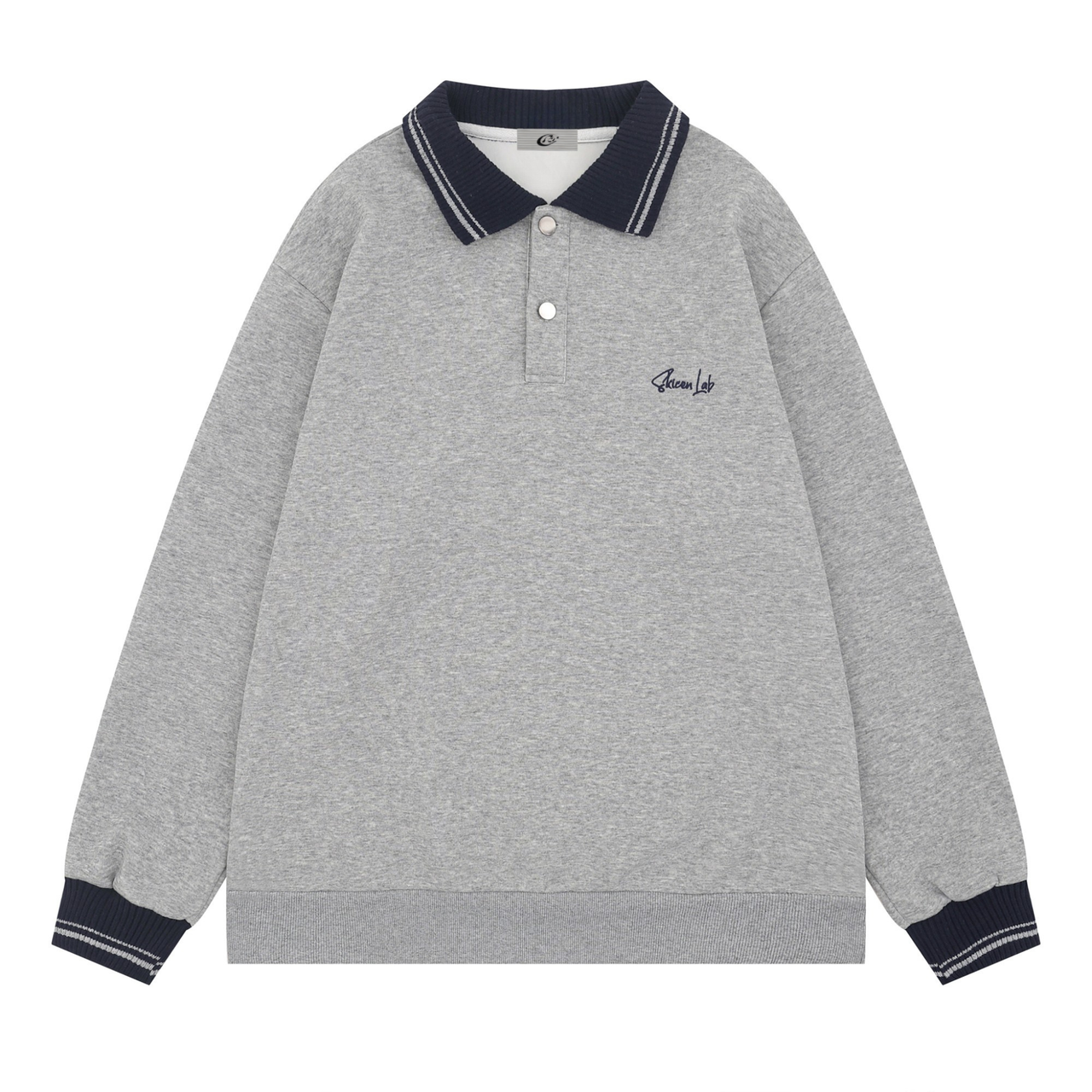 Omirad Classic Knit-Collar Polo Sweatshirt