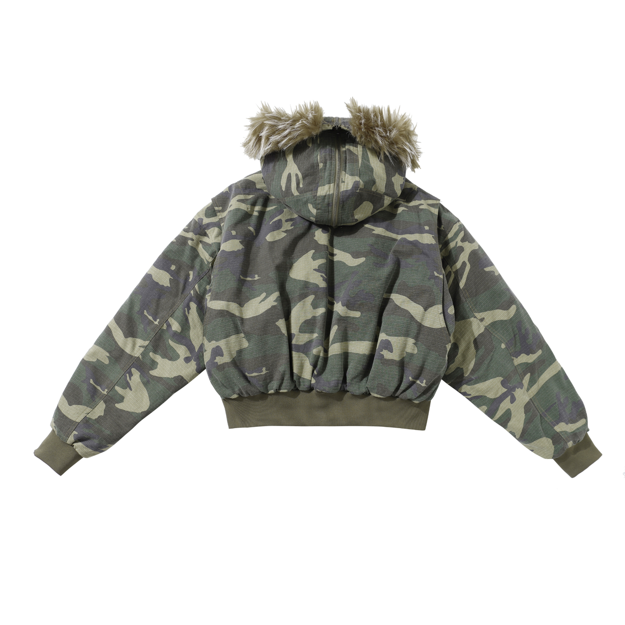 Omirad Camo Faux Fur Hooded Puffer Jacket