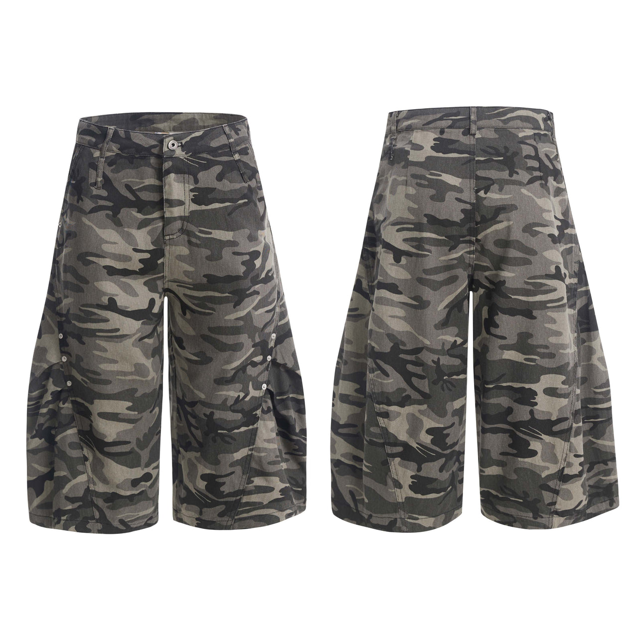 American Vintage Patchwork Camouflage Shorts