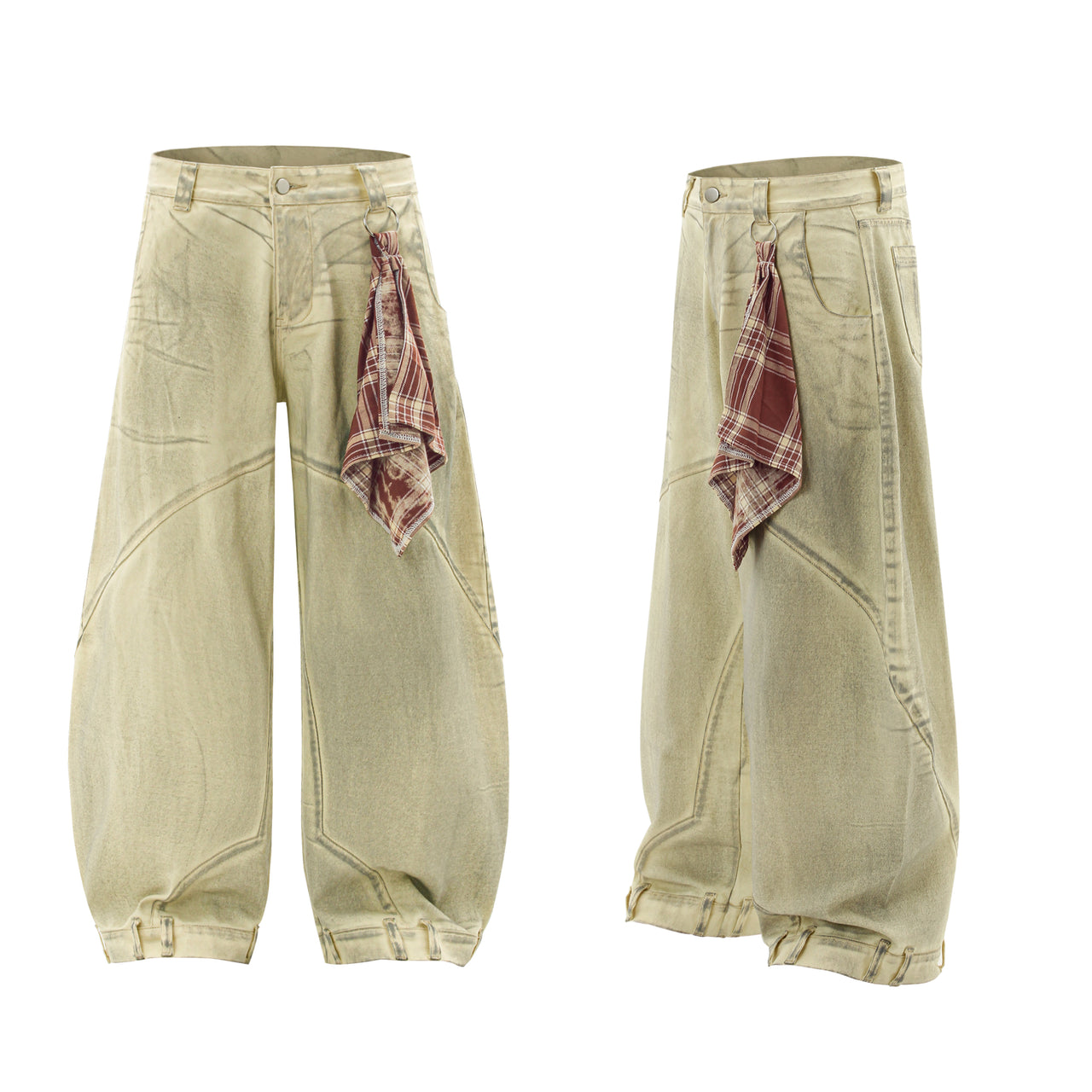 Omirad Curved-Panel Balloon Denim Pants