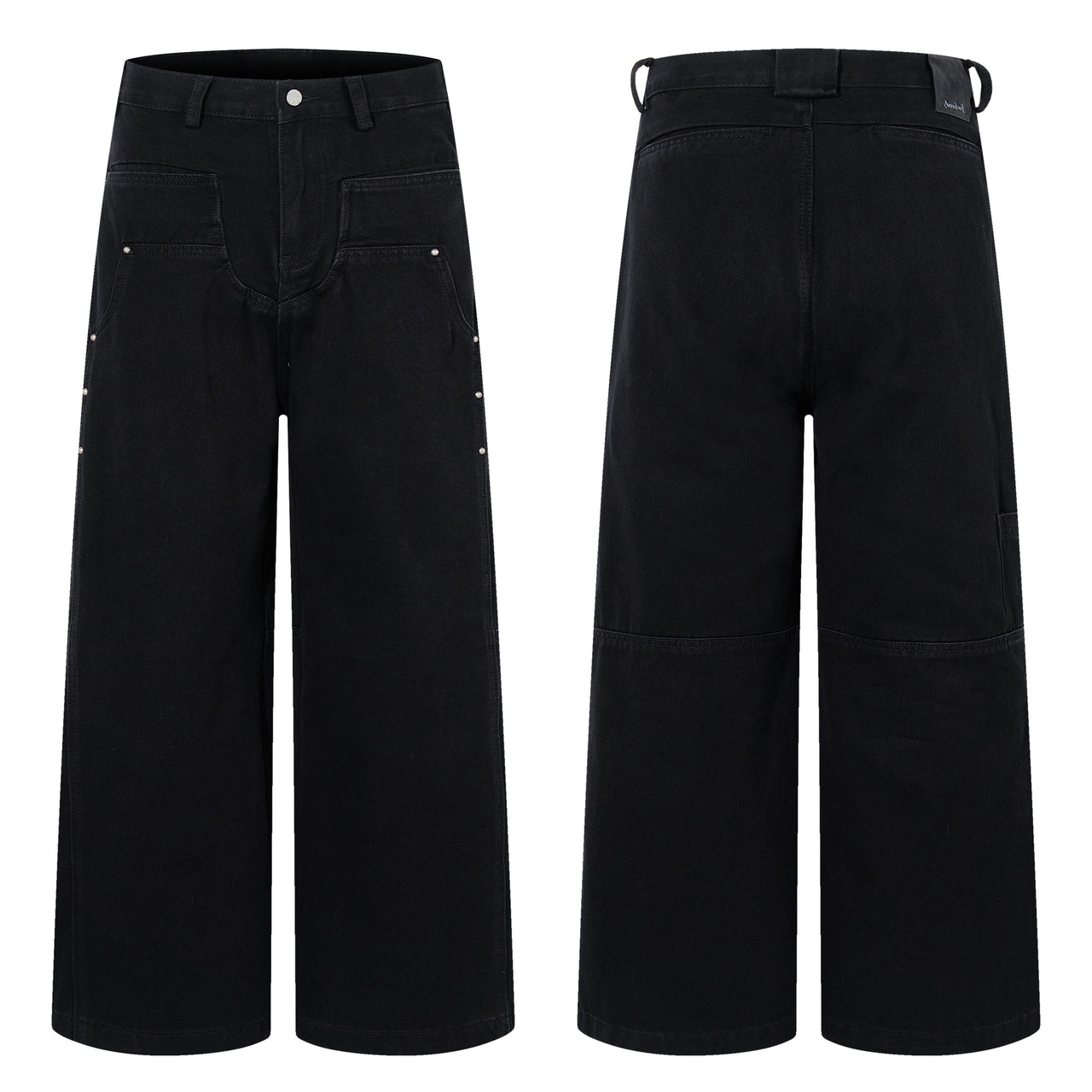 Omirad Studded Utility Wide-Leg Jeans