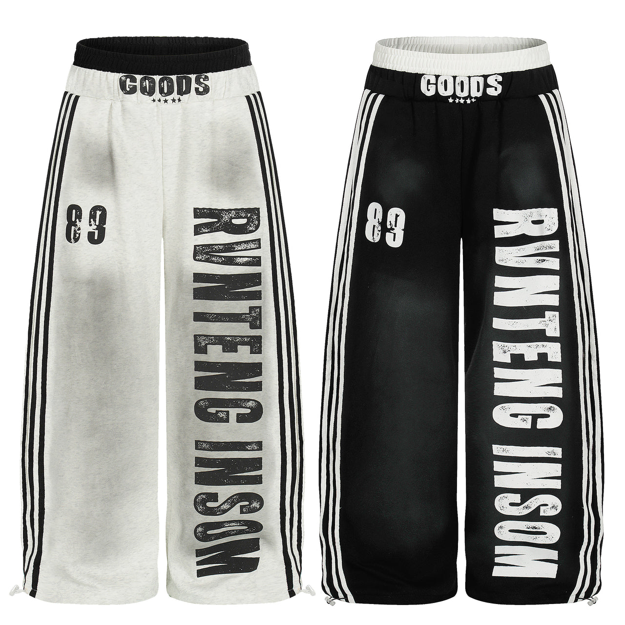 Omirad Bold Letter Stripe Track Pants
