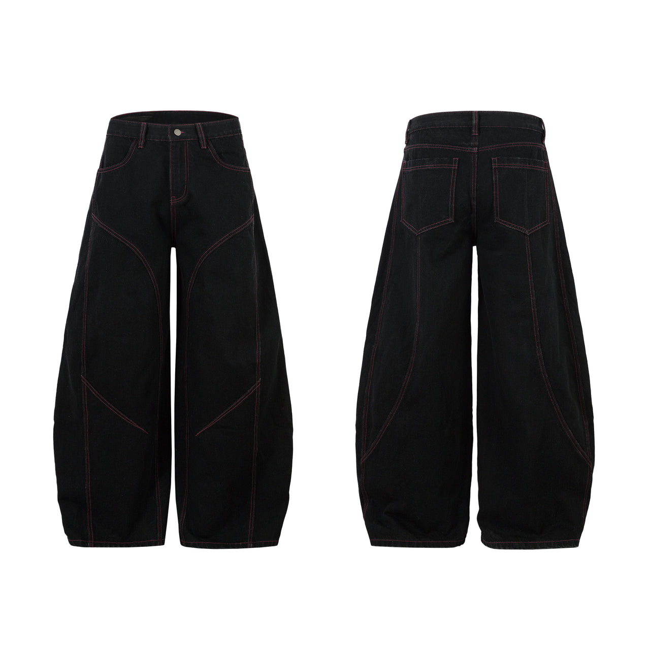 American Vintage Patchwork Curved Hem Jeans