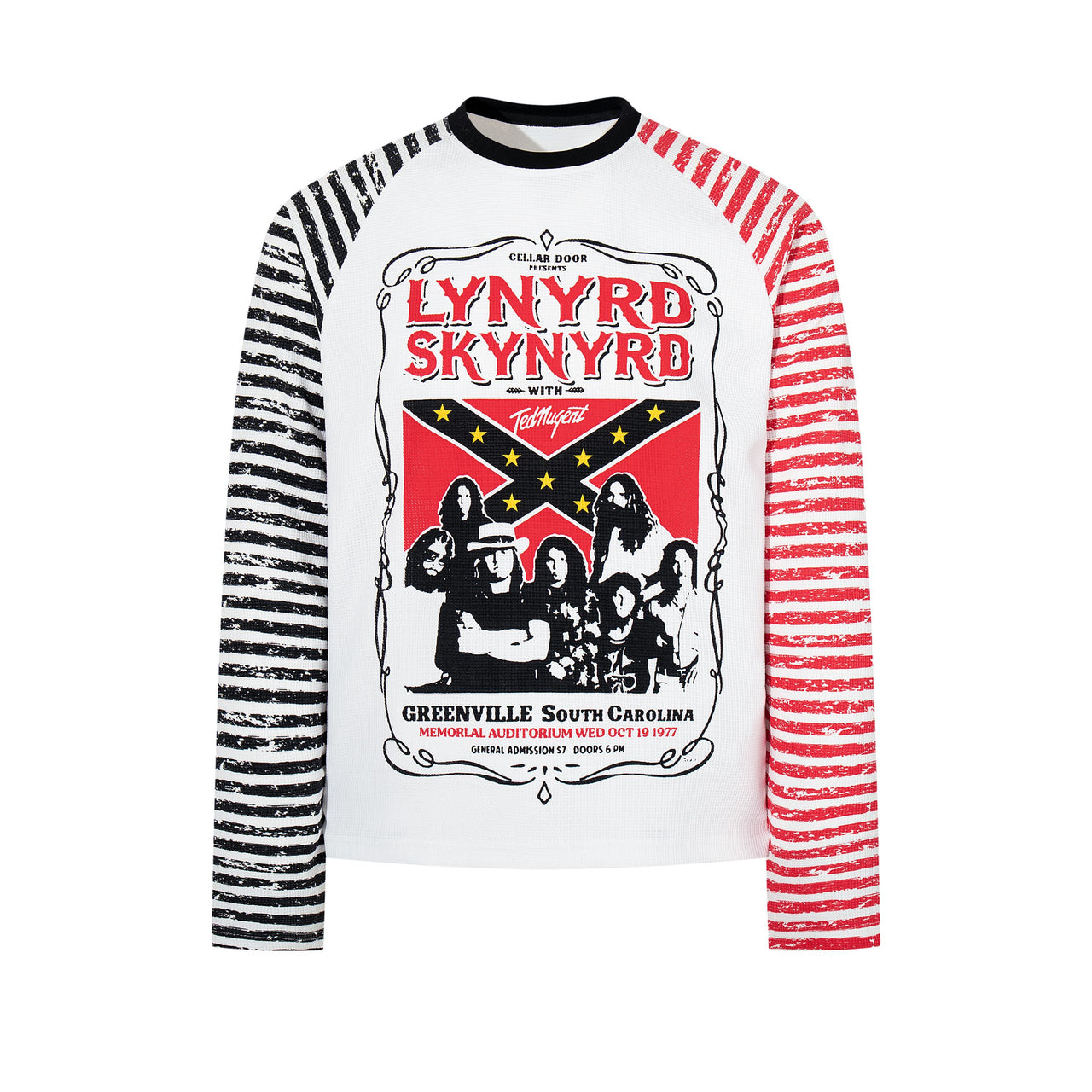 Omirad Vintage Band Striped Raglan Long Sleeve Tee
