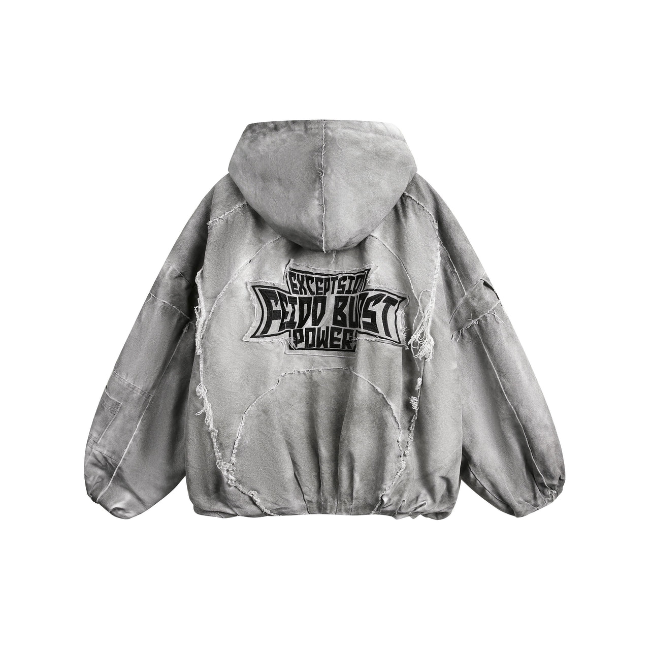 Omirad Distressed Patchwork Hoodie Jacket