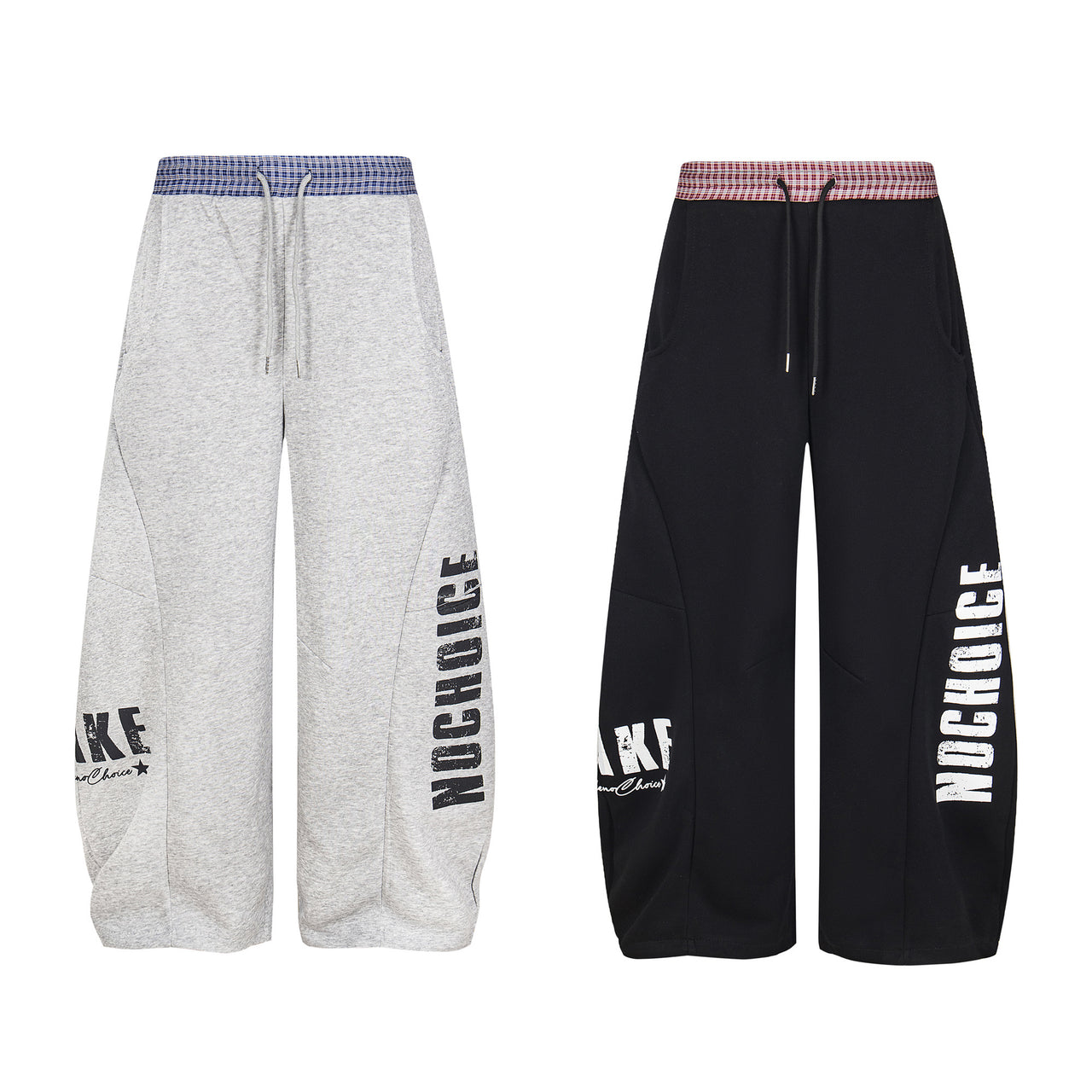 Omirad Double-Waist Checkered Print Track Pants