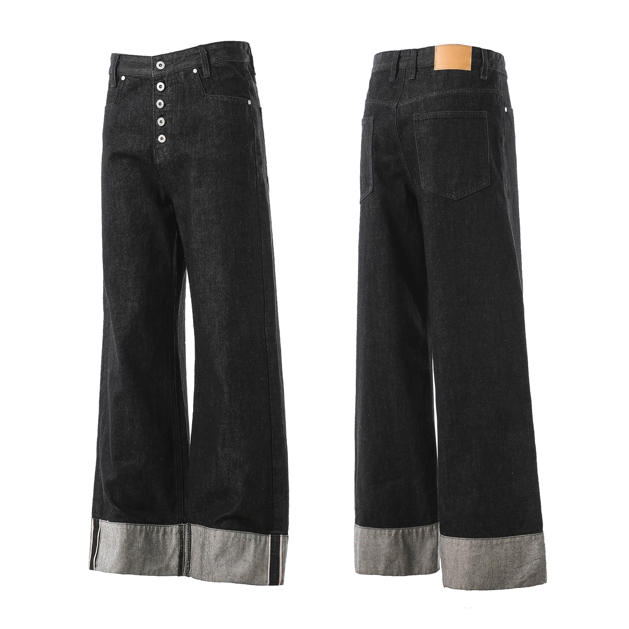 American Vintage High-Waisted Red Stitch Raw Denim Jeans