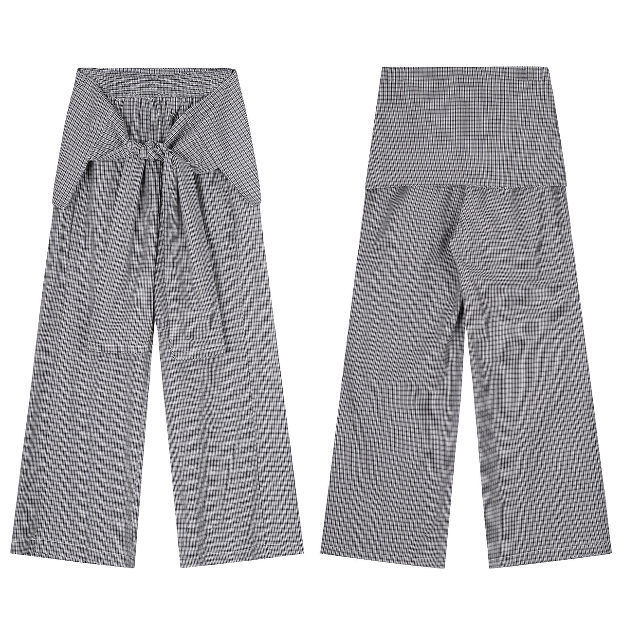 American Tie-Up Checkered Casual Pants