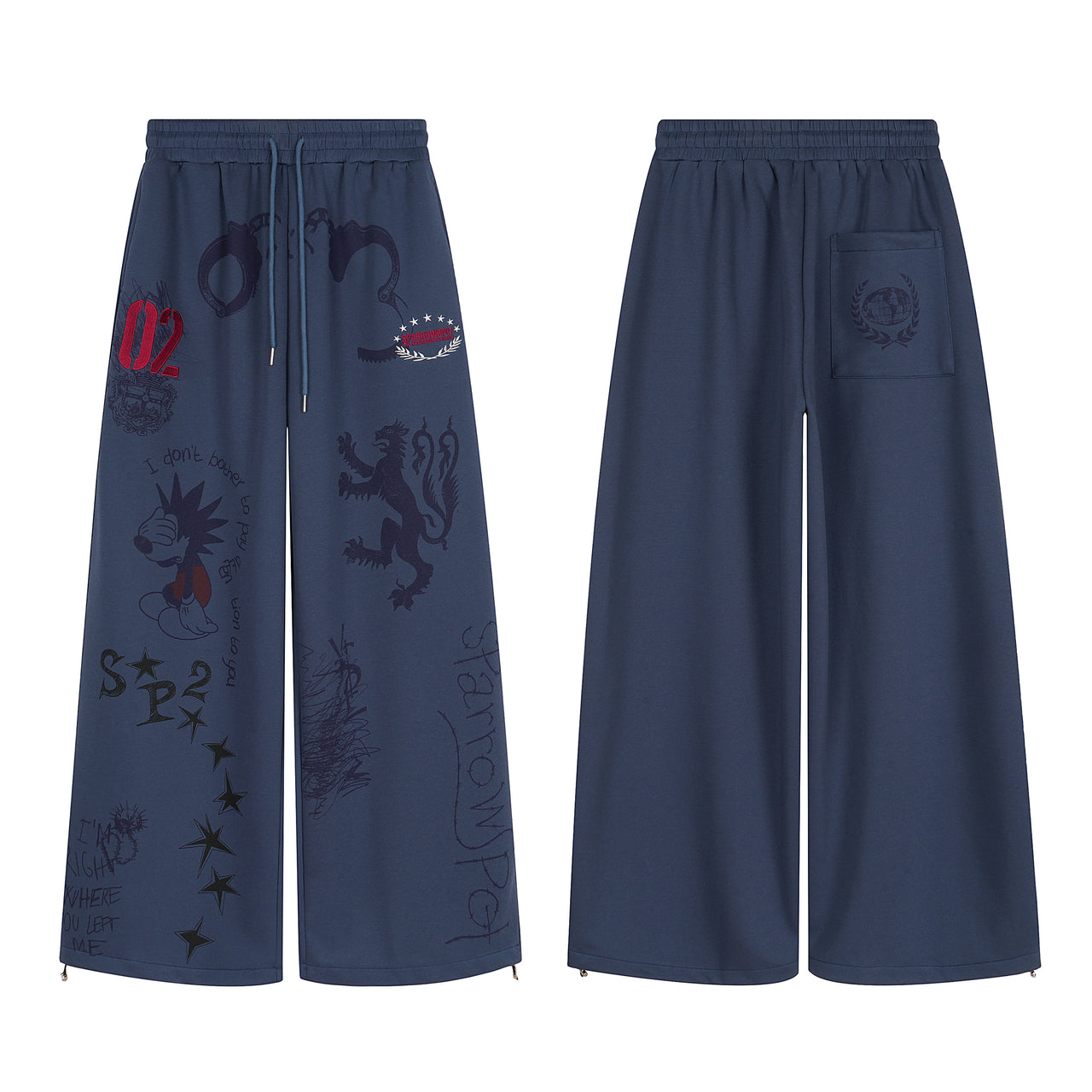 American Streetwear Cartoon Print Casual Pants