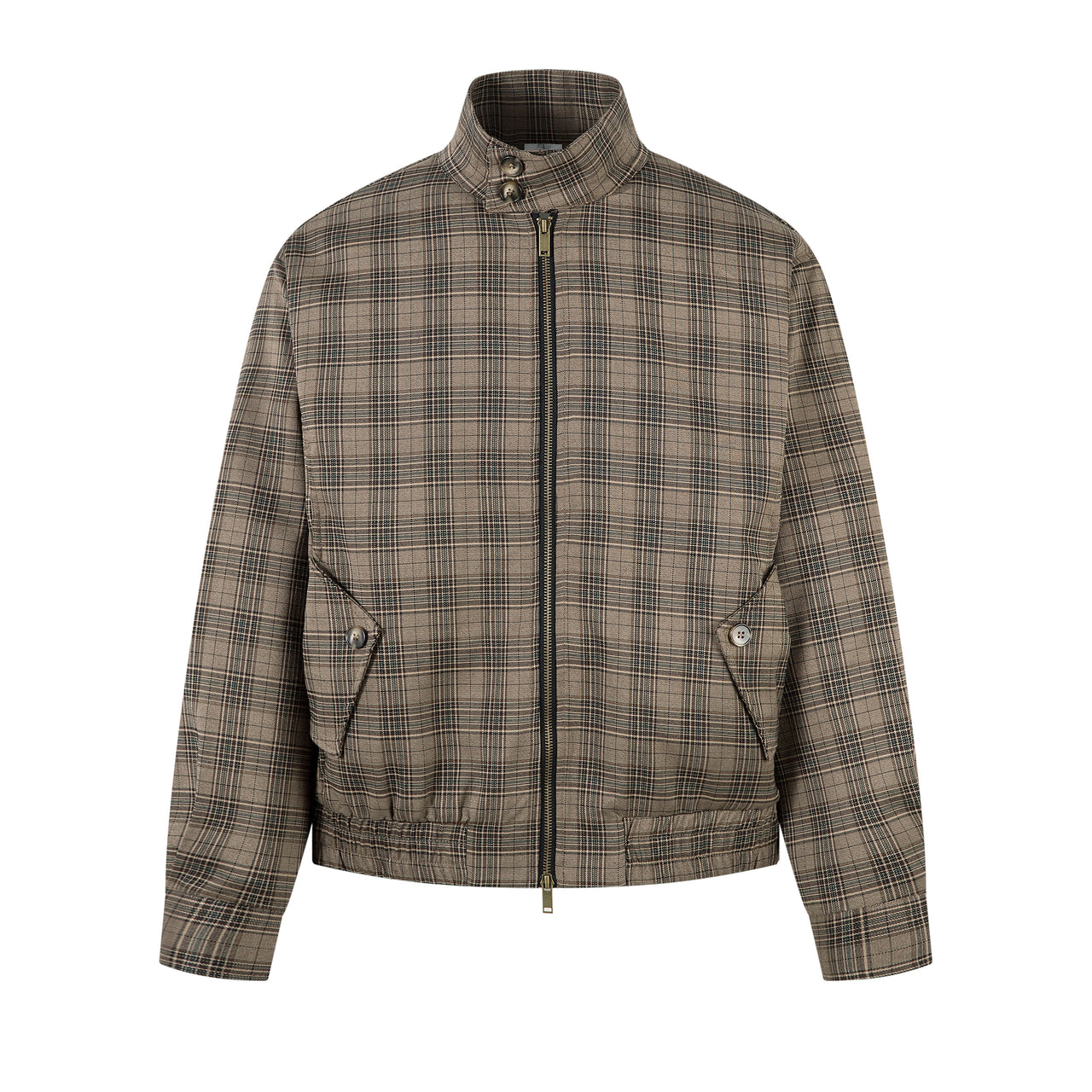 Omirad Vintage Plaid Stand-Collar Jacket