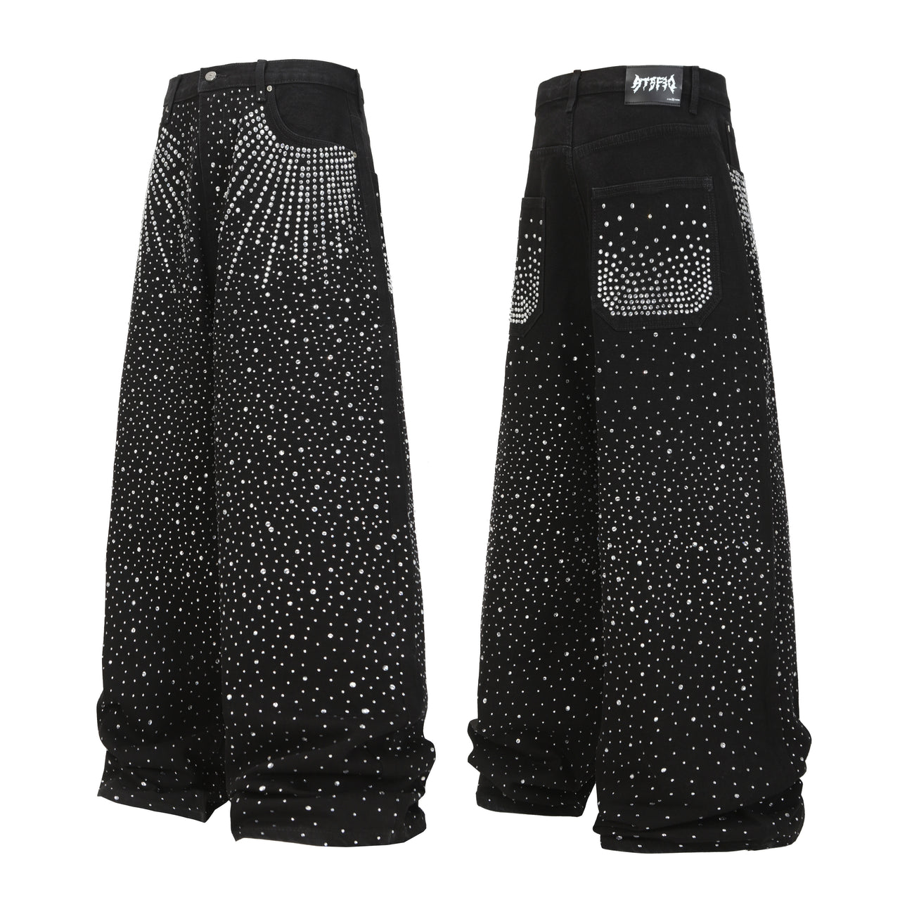 Omirad Rhinestone Galaxy Wide-Leg Jeans