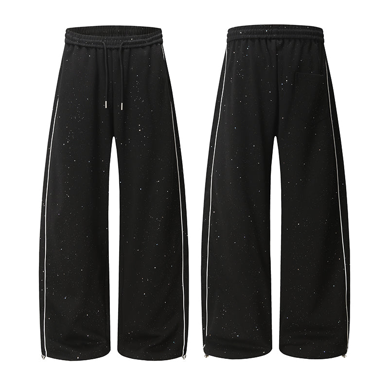 Omirad Speckled Wide-Leg Track Pants