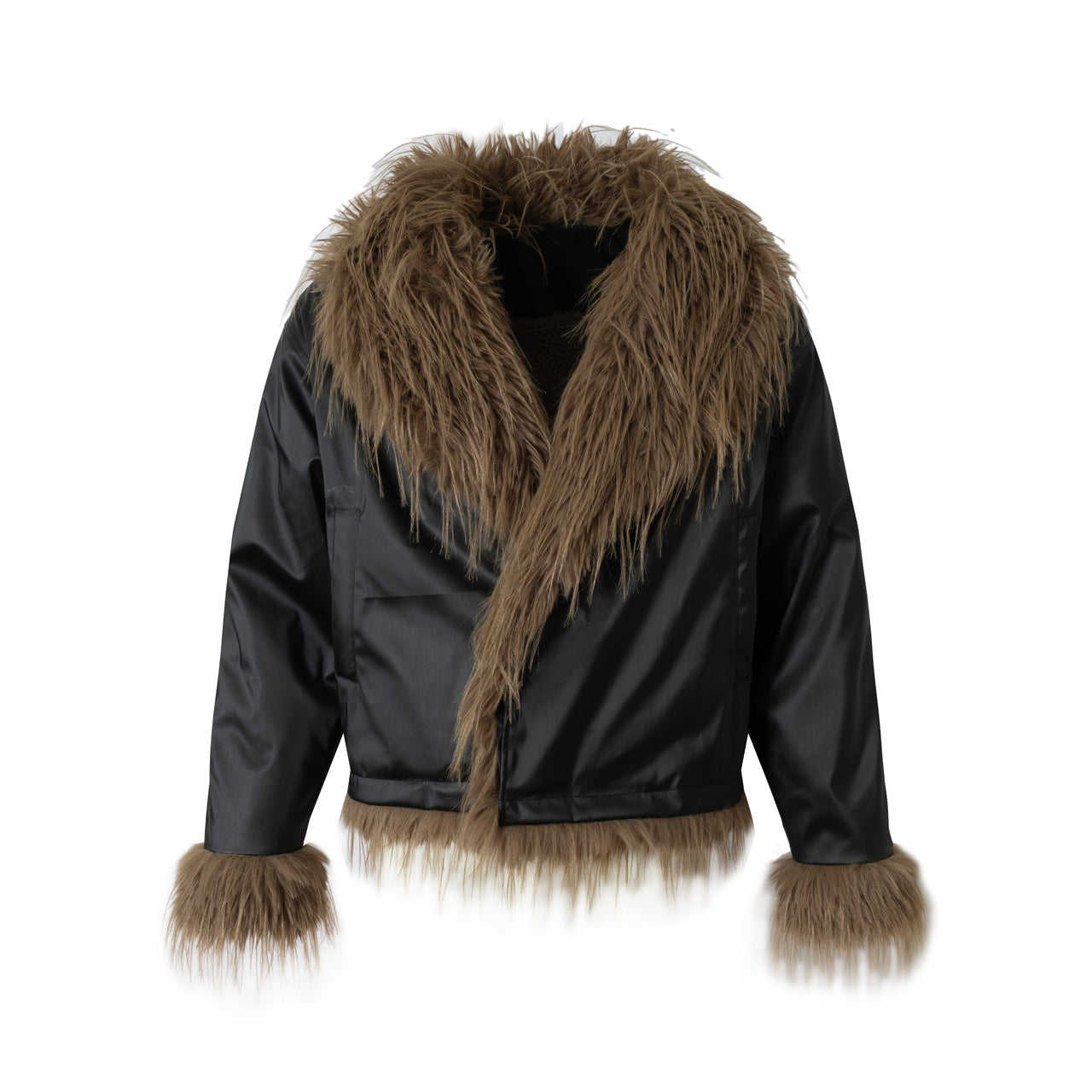 Omirad Faux-Leather Fur Trim Jacket