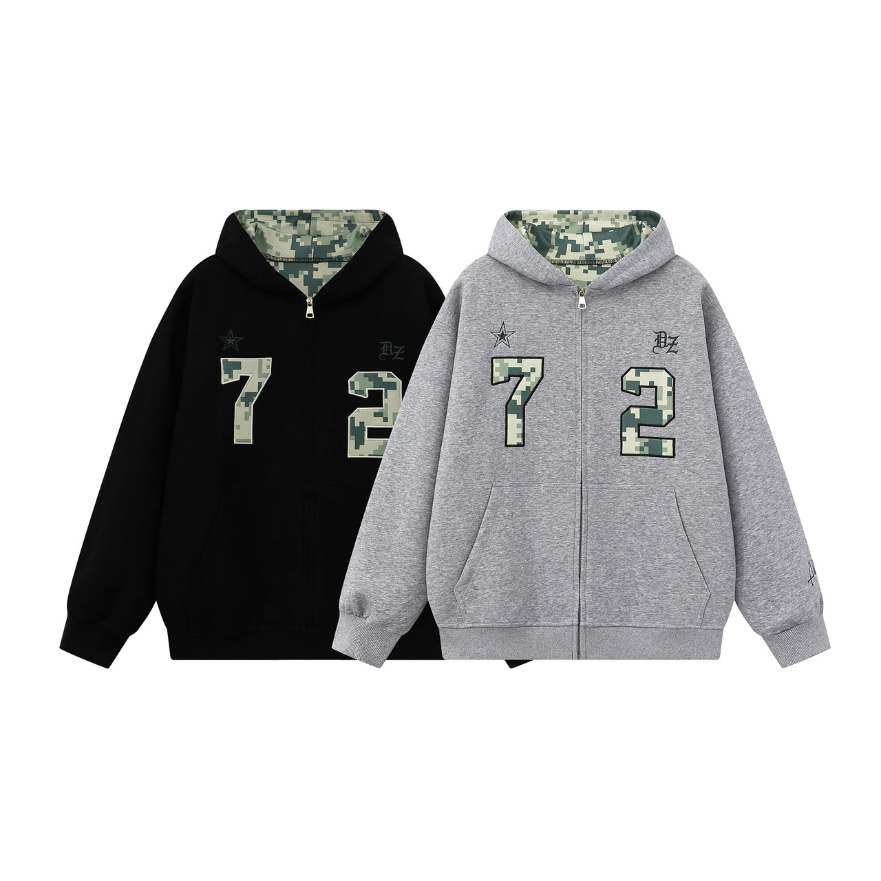 Omirad Camo Varsity Zip-Up Hoodie