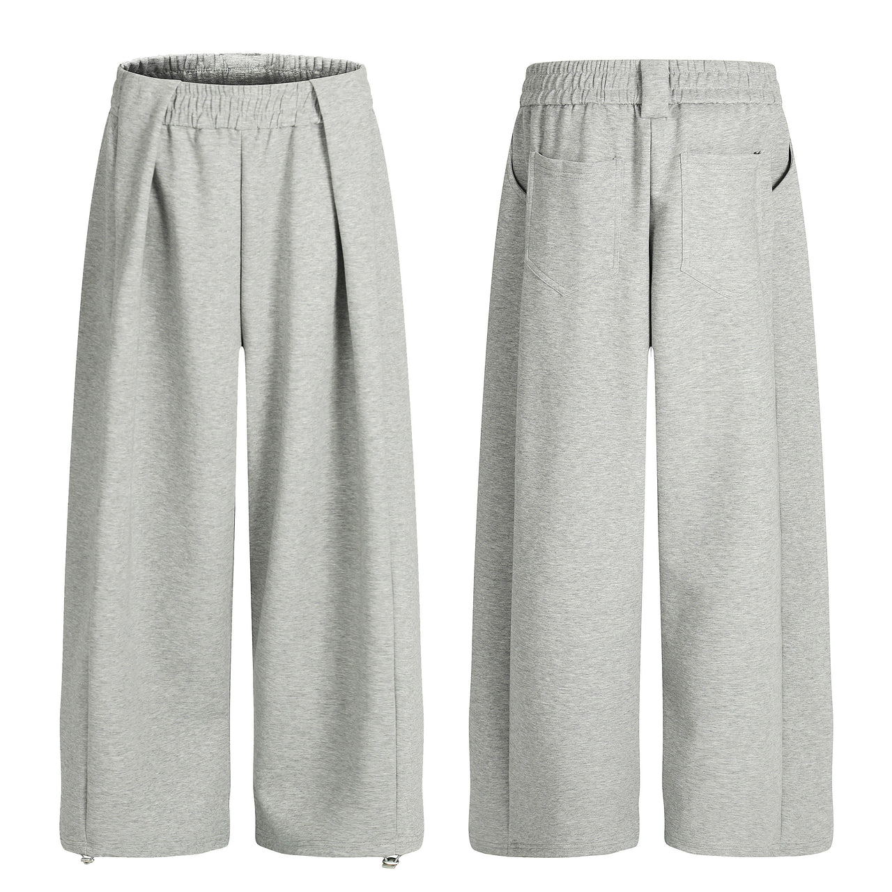 Omirad Pleated Relax Wide Pants – Light Grey