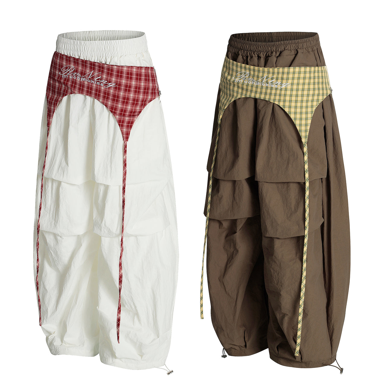 Omirad Layered Patchwork Parachute Pants