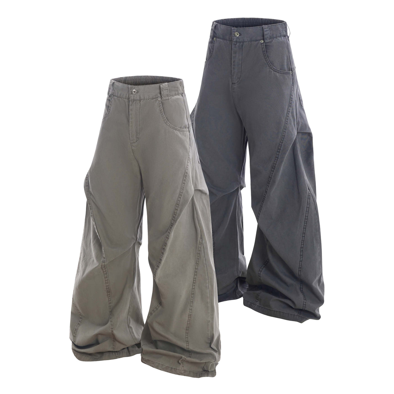 American Streetwear Pleated Curved Blade Casual Pants