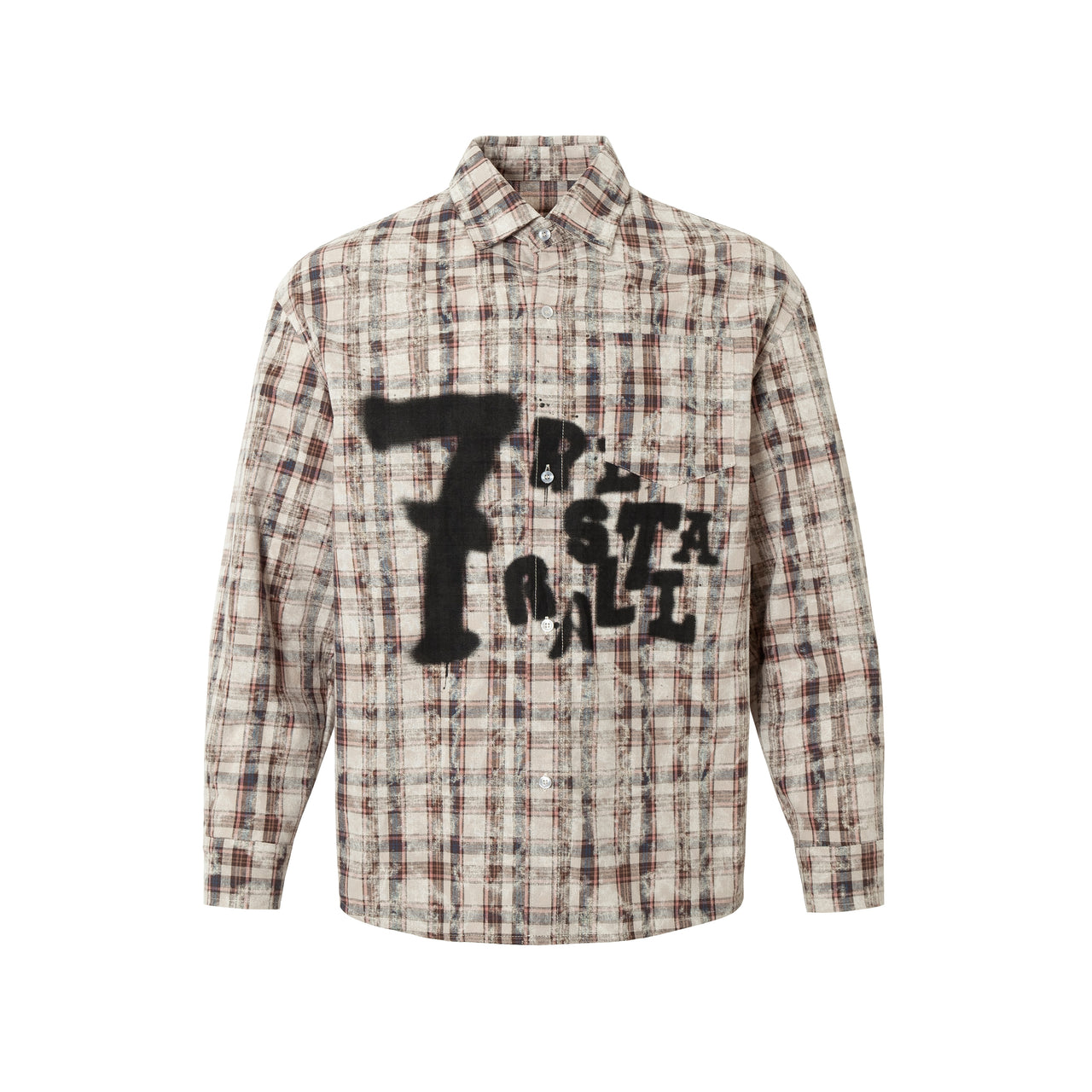 Hand-Painted Plaid Shirt