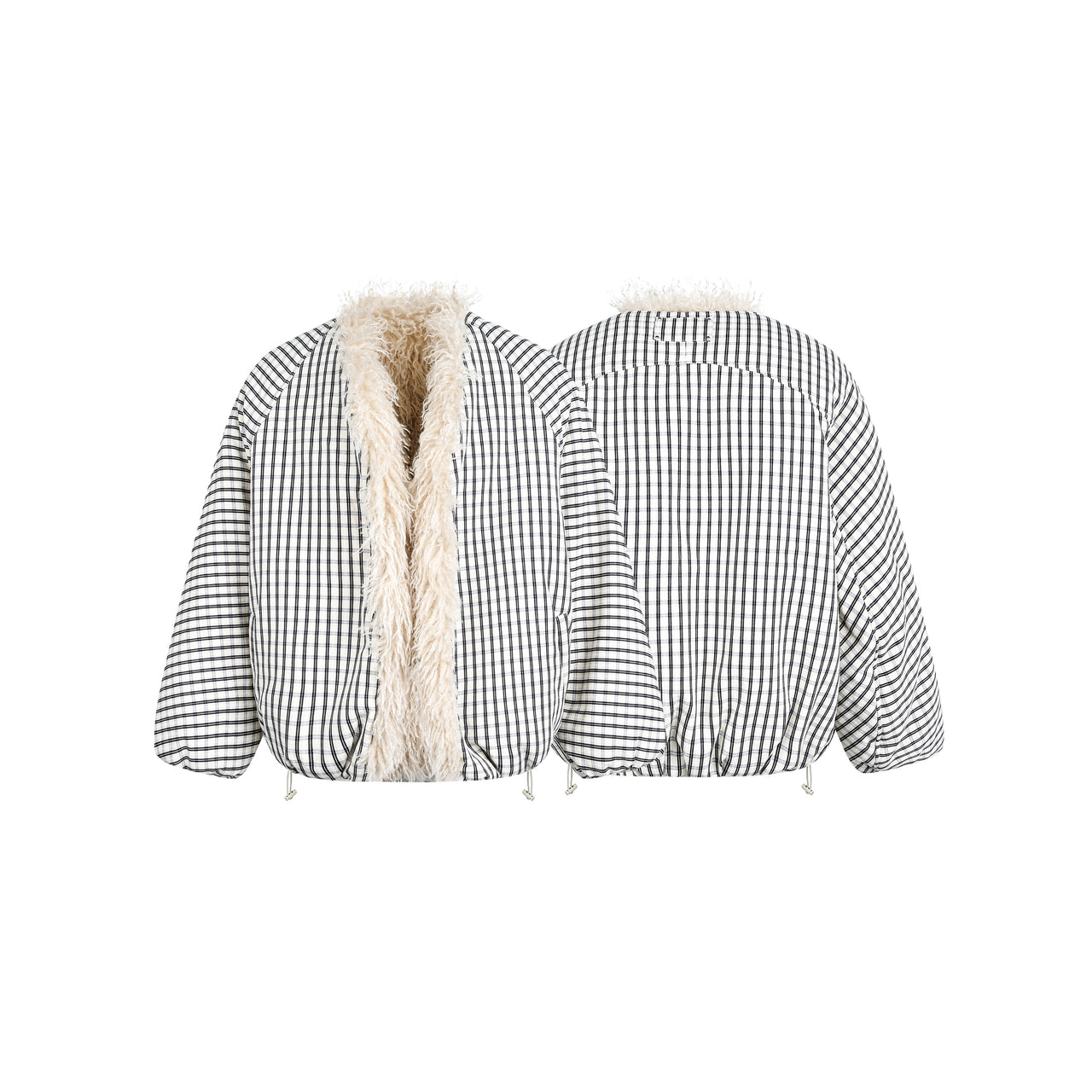 Omirad Checkered Faux-Fur Lined Jacket