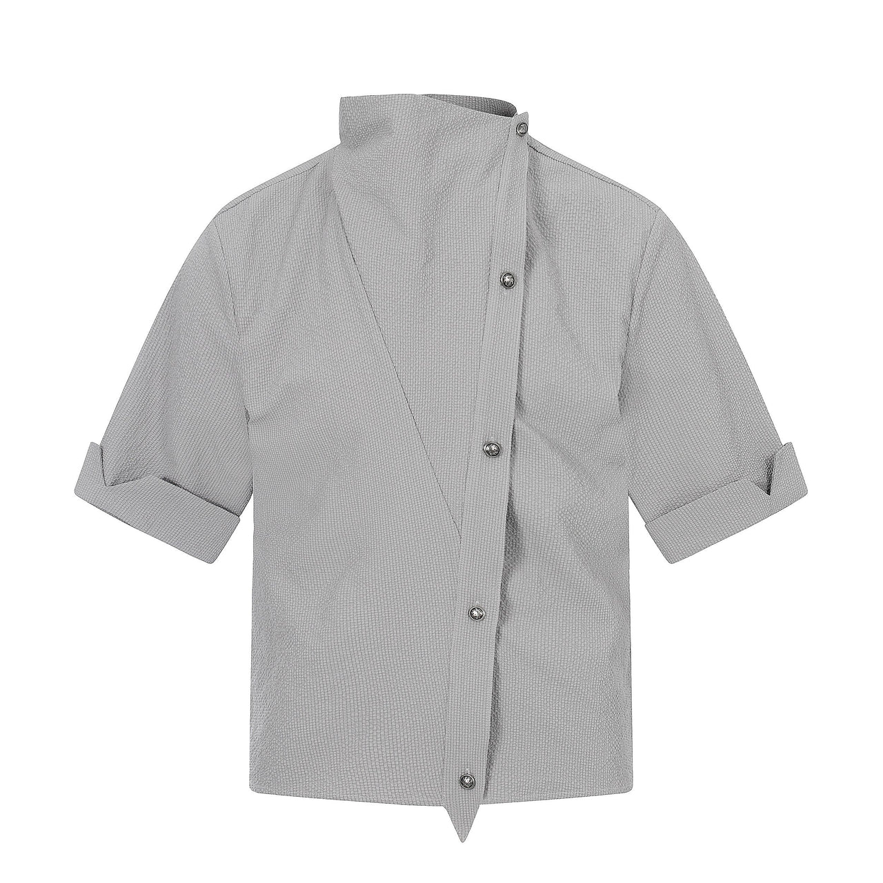 Omirad “Asymmetrical Stand-Collar Shirt”