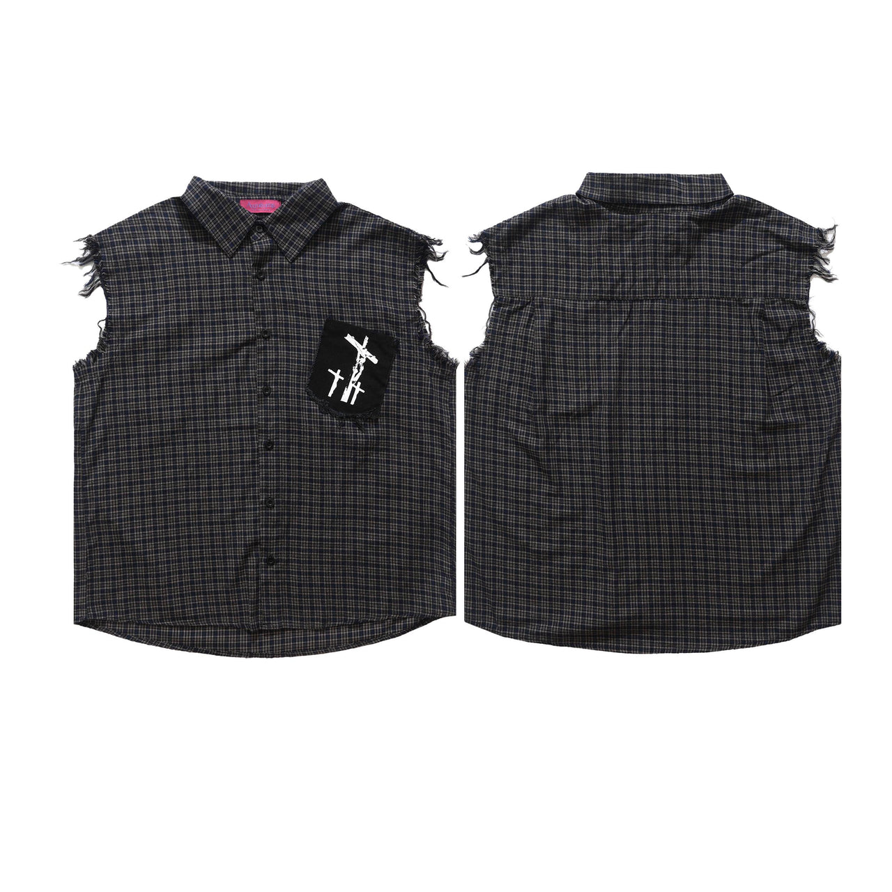 American Streetwear Plaid Frayed Shirt