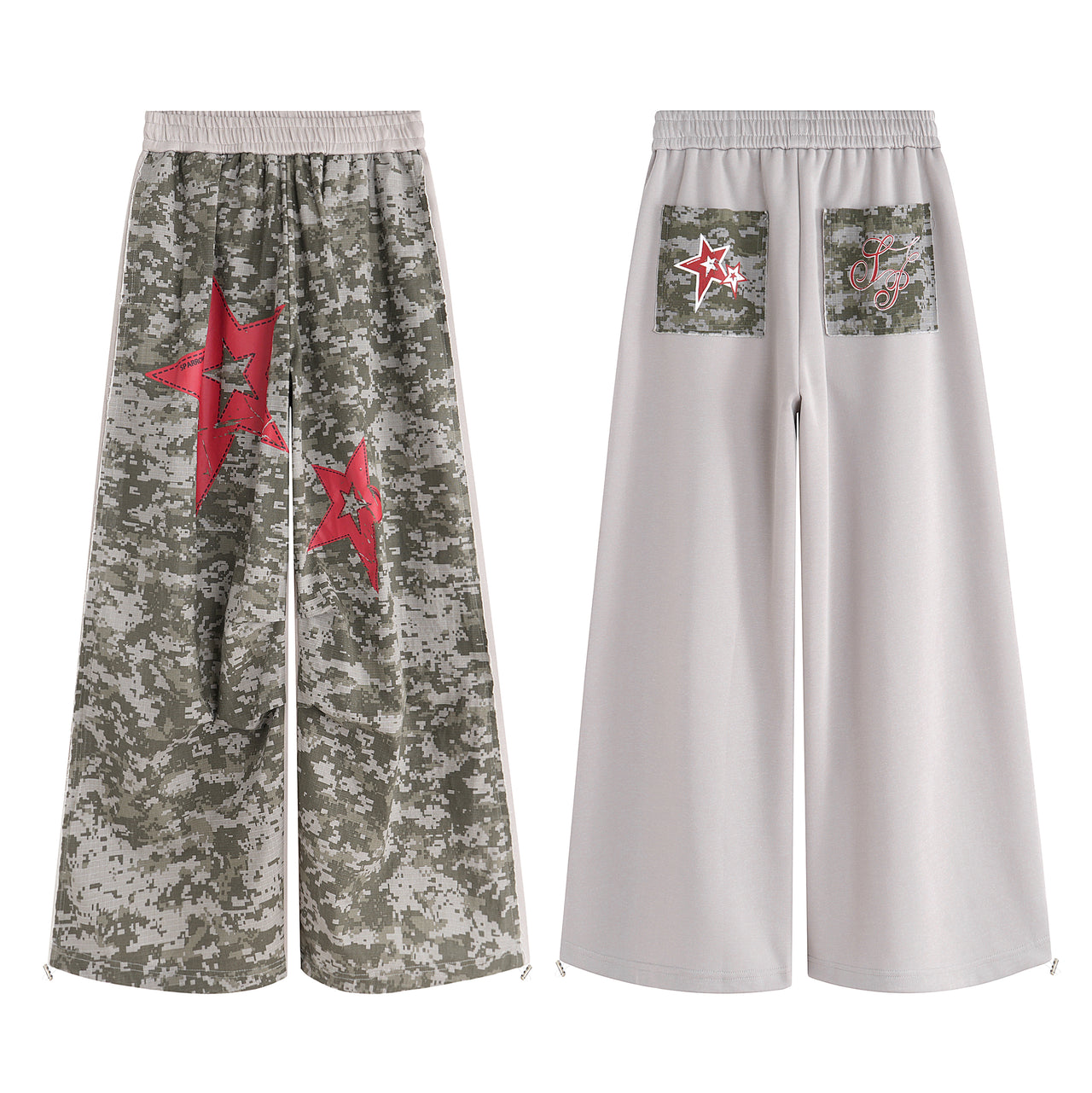 Omirad Digital Camo Star Wide-Leg Pants