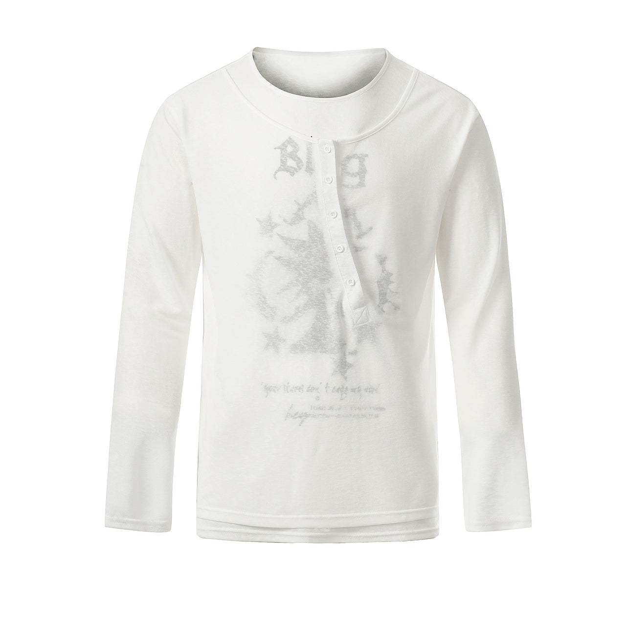 Omirad Graphic Long Sleeve Henley Tee