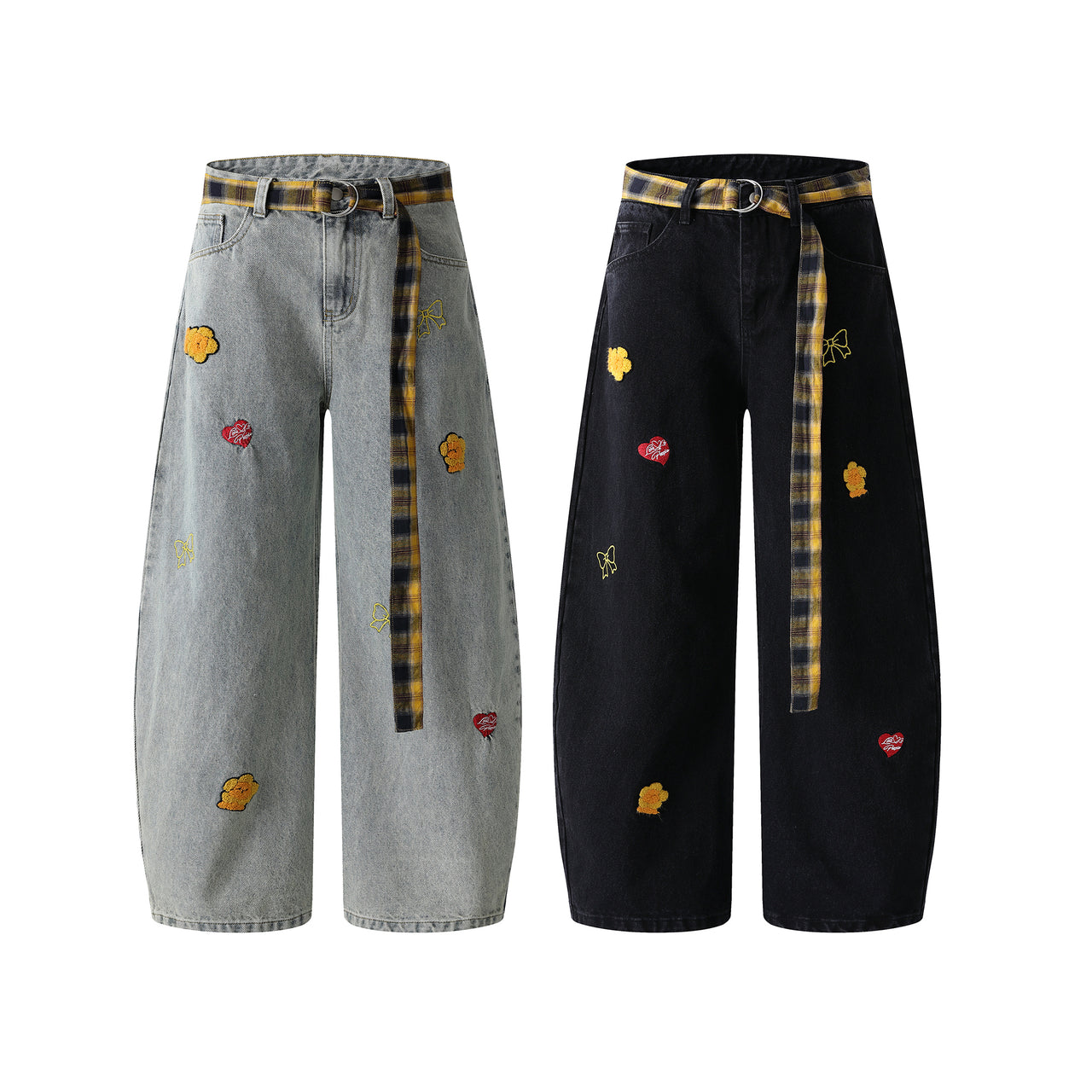 American Vintage Embroidered Curved Blade Jeans