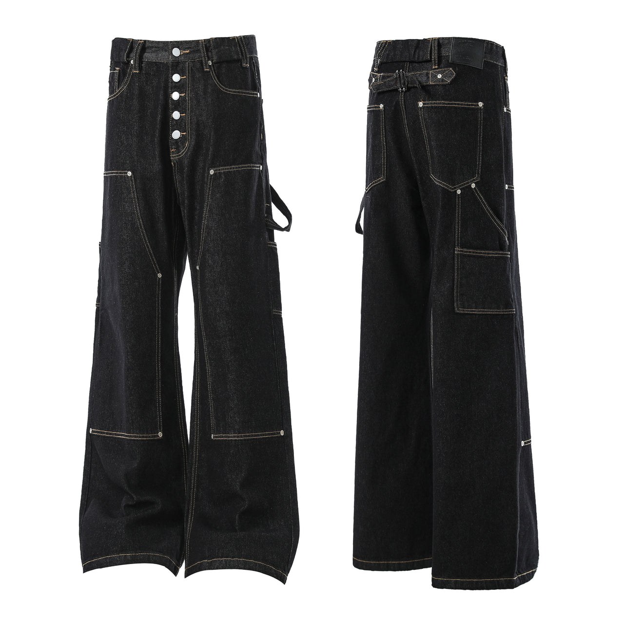 Omirad Multi-Pocket Workwear Denim Pants