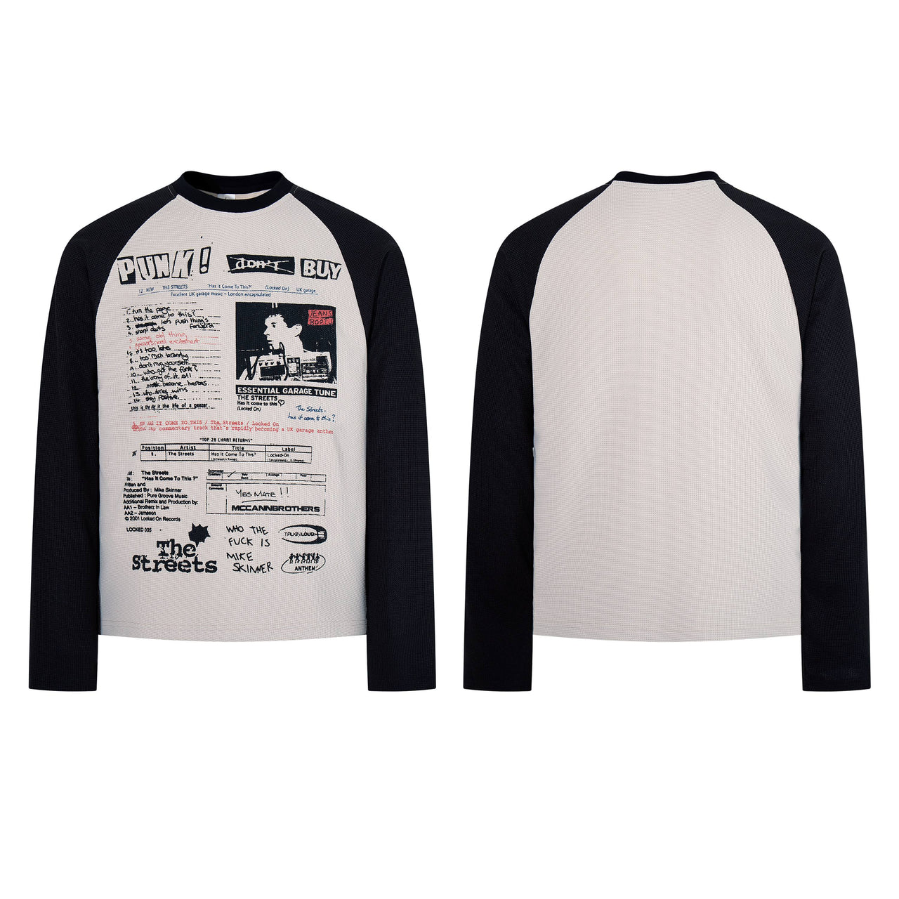 Omirad Punk Graphic Raglan Long Sleeve Tee