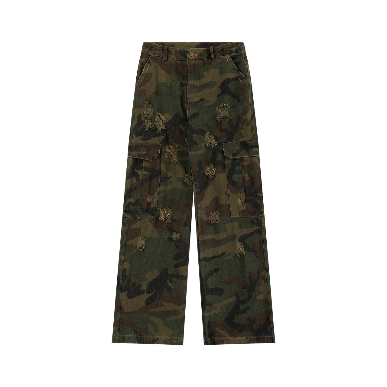 Camouflage Distressed Cargo Pants