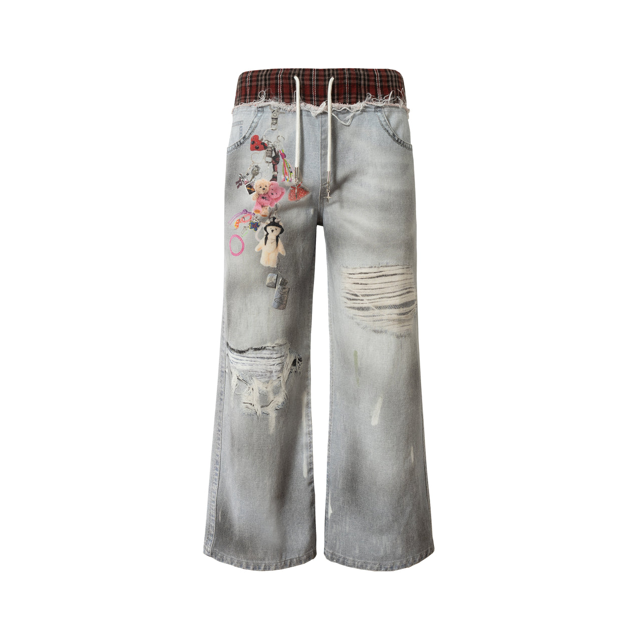 Omirad Plush Charm Distressed Denim Jeans