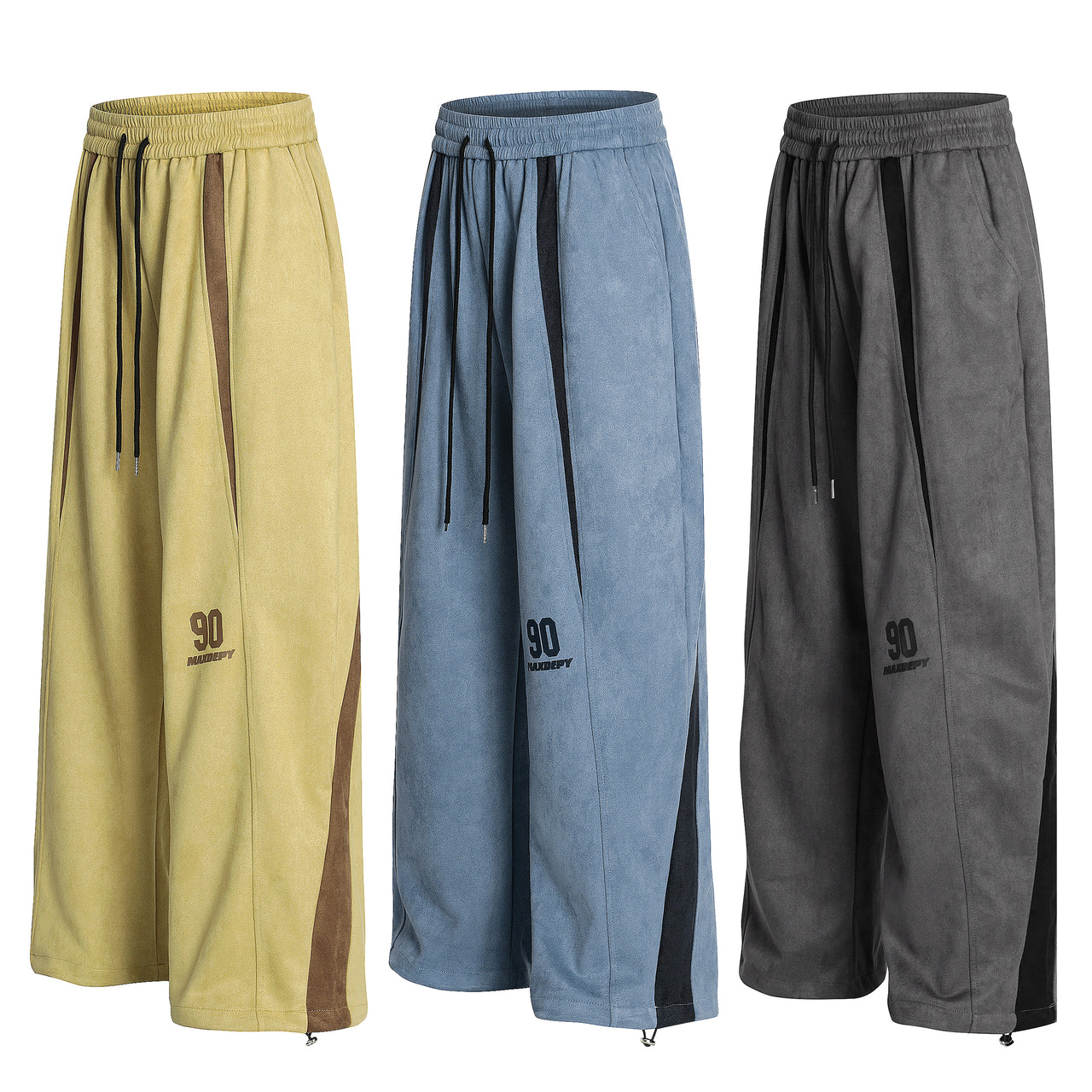 American Streetwear Two-Tone Color Block Casual Pants
