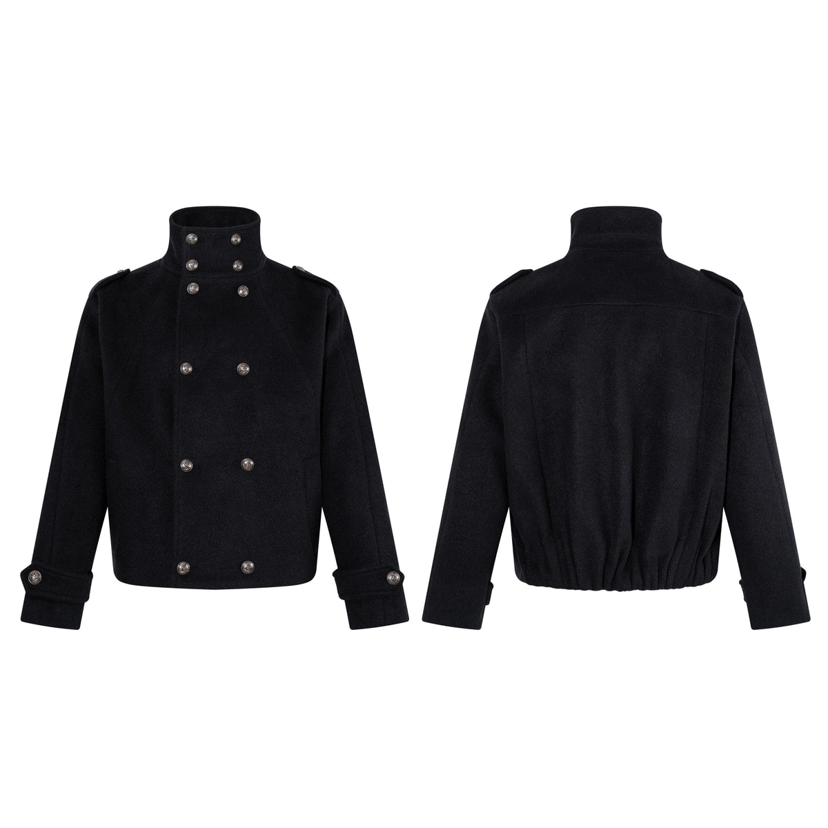 Omirad High Collar Double-Breasted Military Jacket