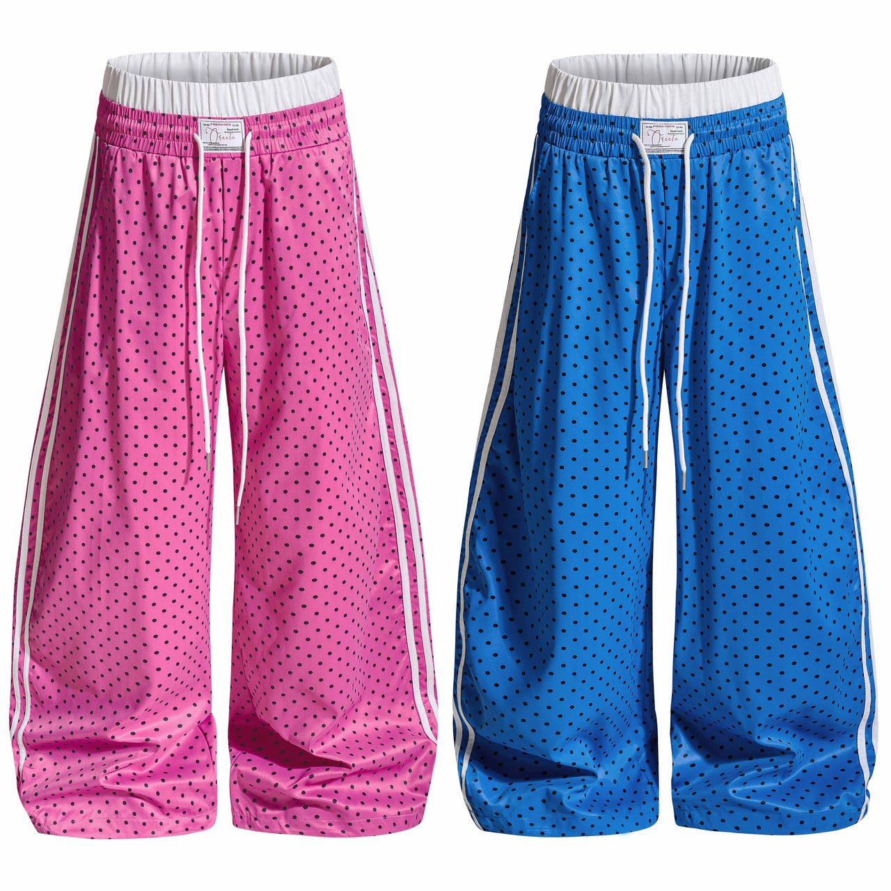Omirad Polka Stripe Wide-Leg Pants