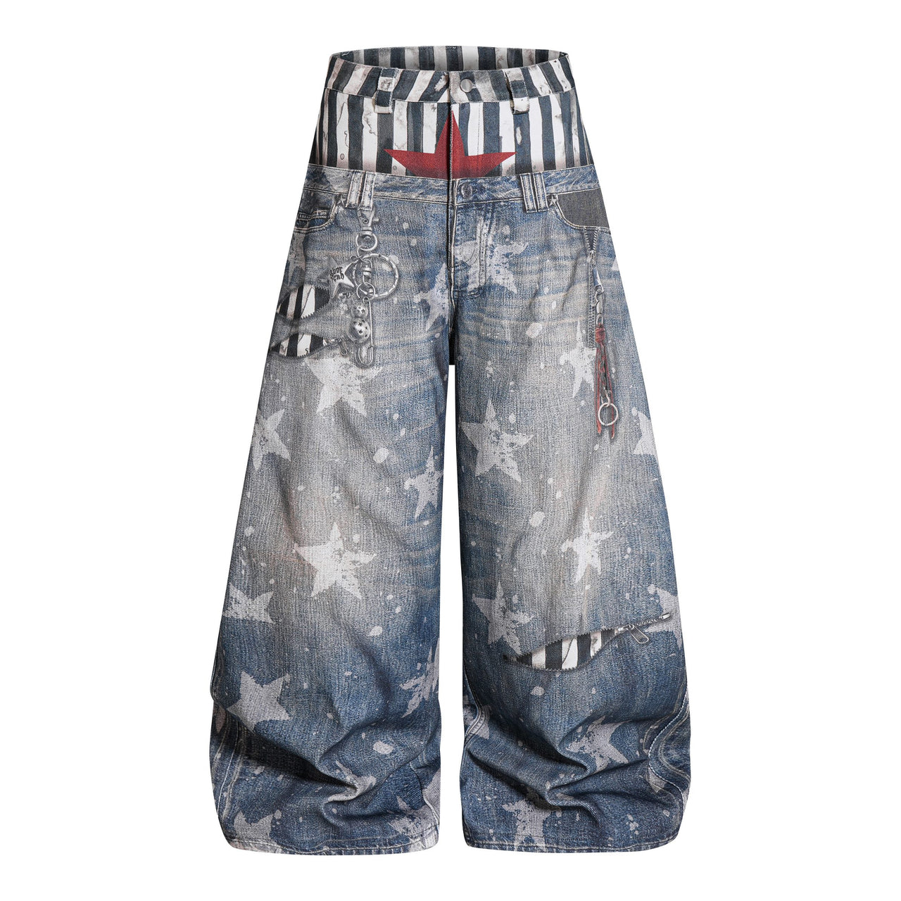Omirad Layered Star Print Balloon Jeans