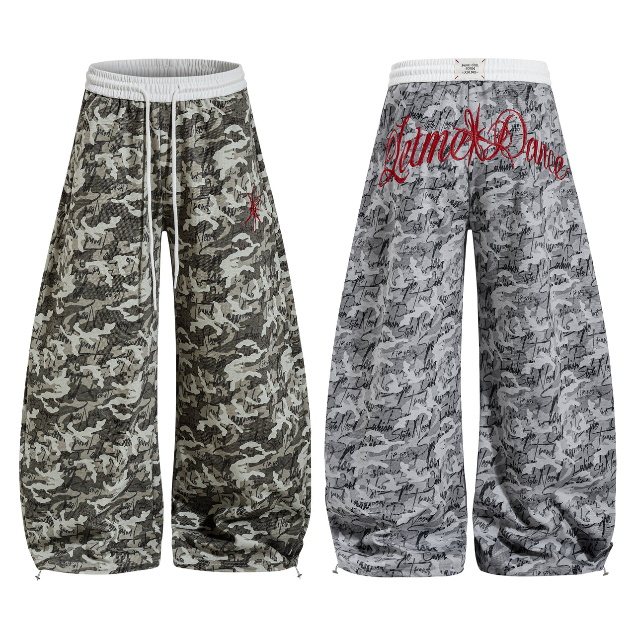 Omirad Camo Script Wide-Leg Pants