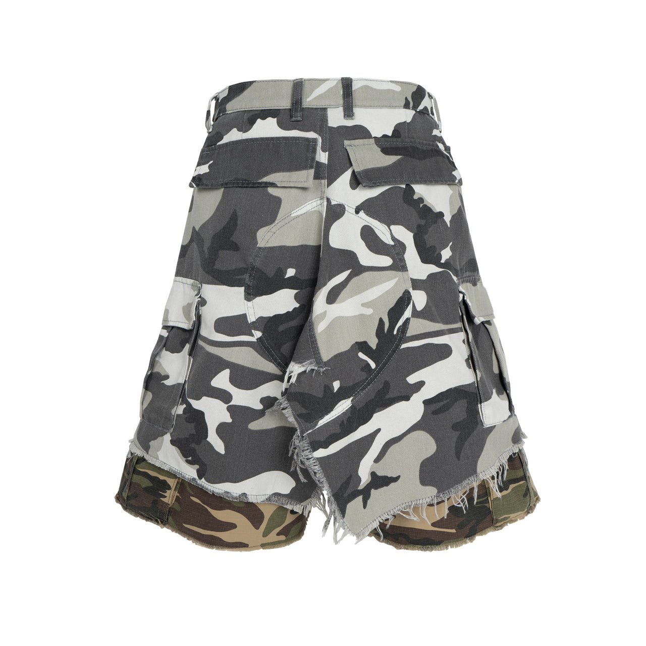 Fake Two-Piece Cat Whiskers Camouflage Shorts