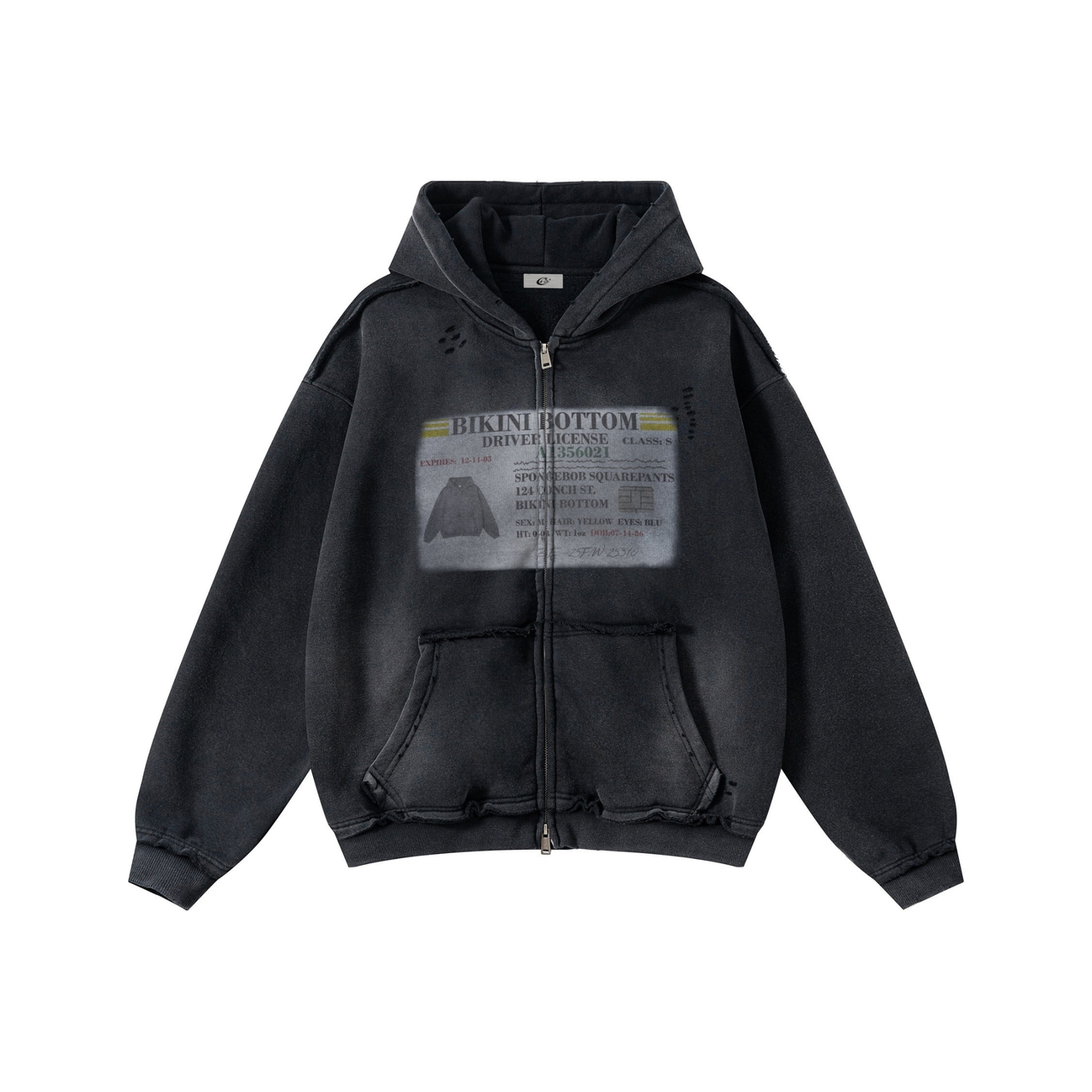 Omirad Vintage Wash Graphic Zip Hoodie